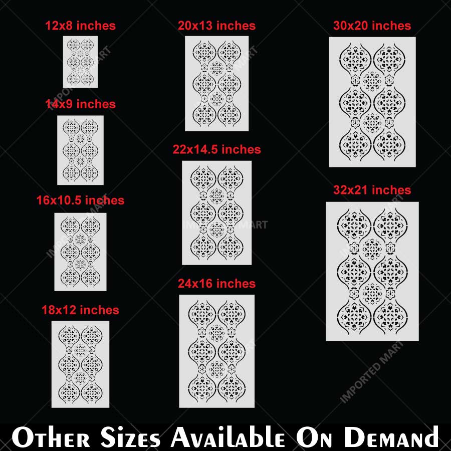 Arabesque Pattern Stencil for Wall, Furniture & Tile Art – Moroccan Geometric Design – ID# 723 - Image 7