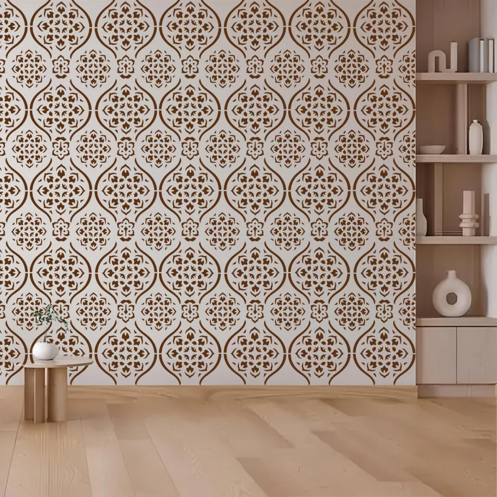 Arabesque Pattern Stencil for Wall, Furniture & Tile Art – Moroccan Geometric Design – ID# 723 - Image 8