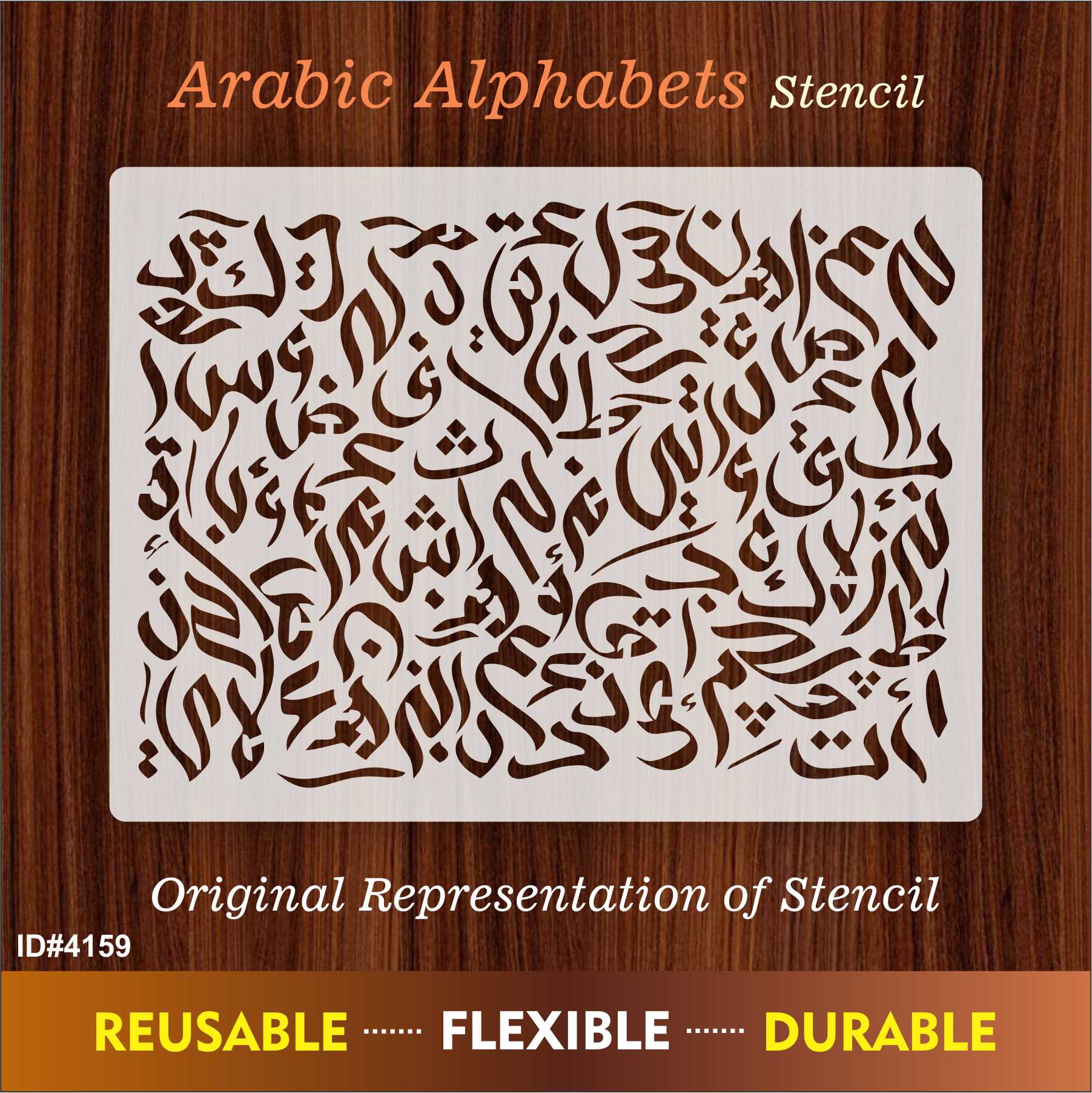 Arabic Alphabets Calligraphy Islamic Reusable Stencil for Canvas and wall painting.ID#4159 - Image 8