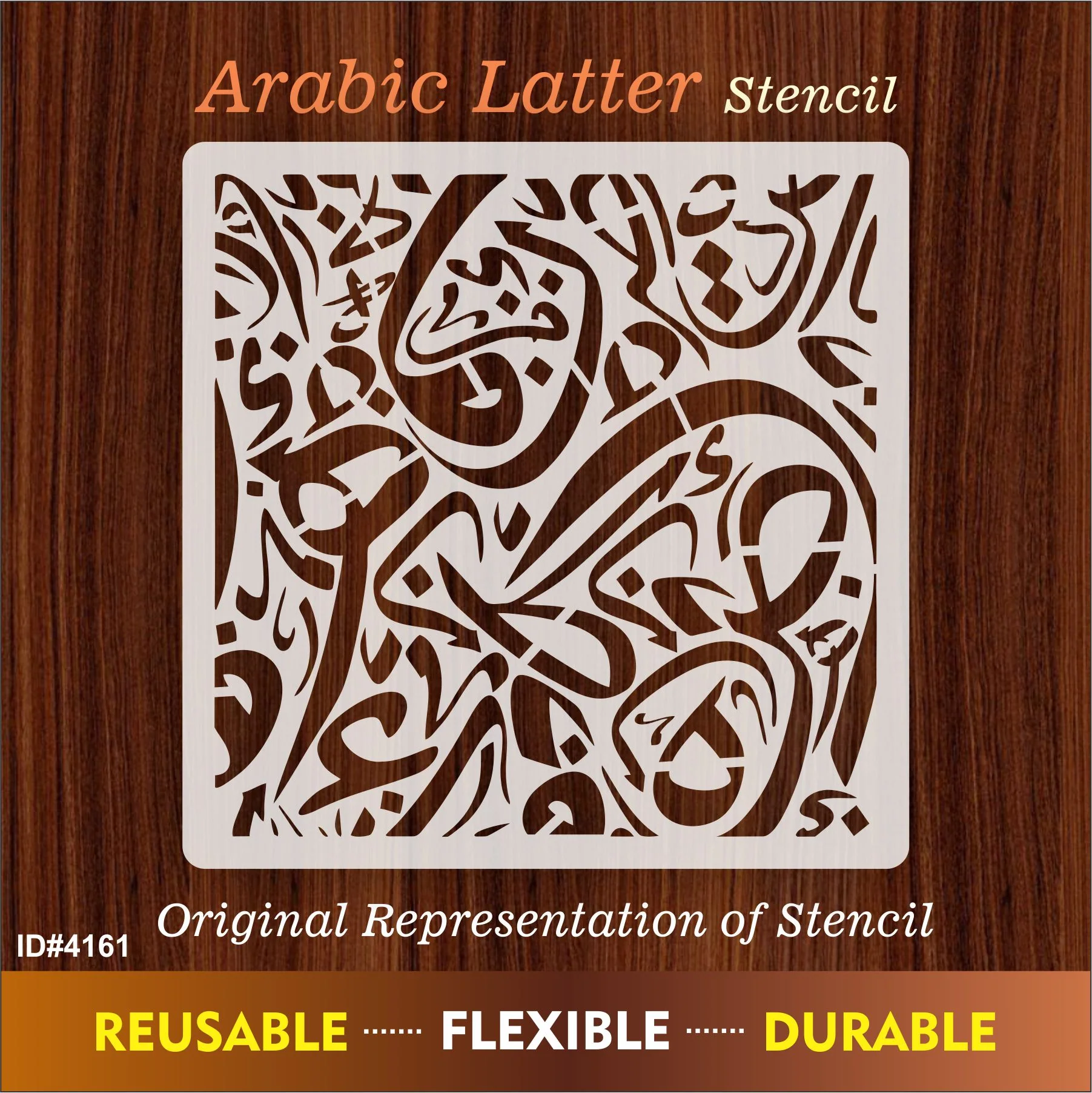 Arabic Alphabets Calligraphy Islamic Reusable Stencil for Canvas and wall painting.ID#4161 - Image 9