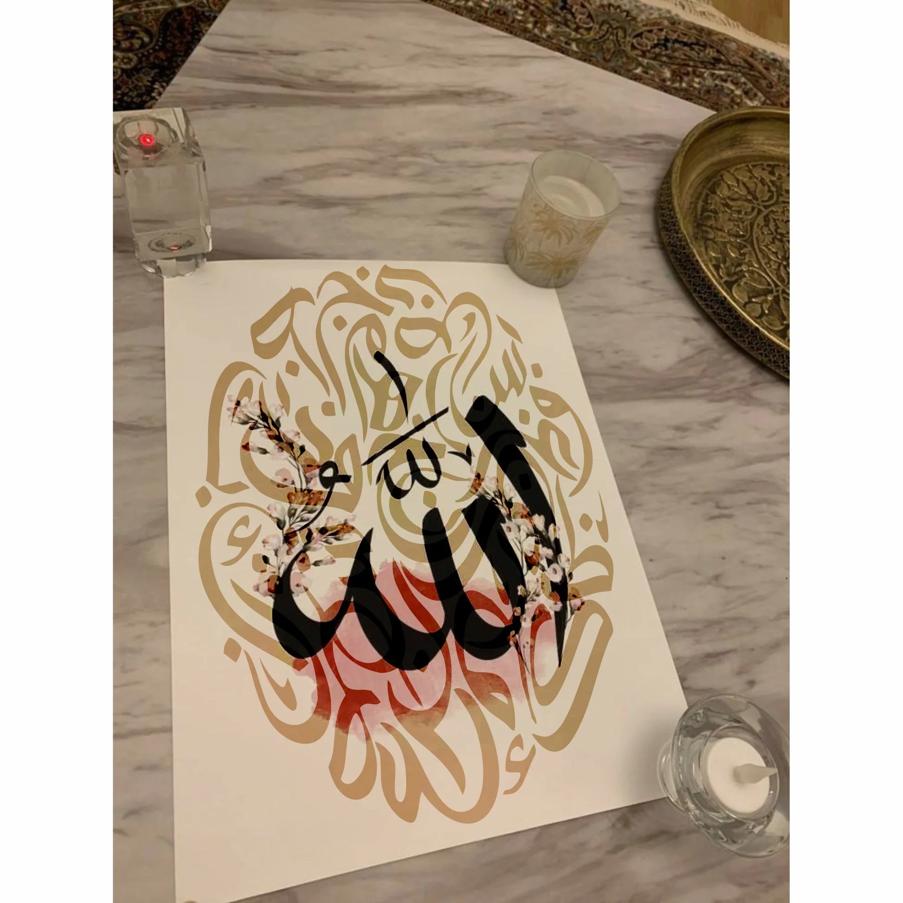 Arabic Alphabets Calligraphy Islamic Reusable Stencil for Canvas and wall painting.ID#4162 - Image 5