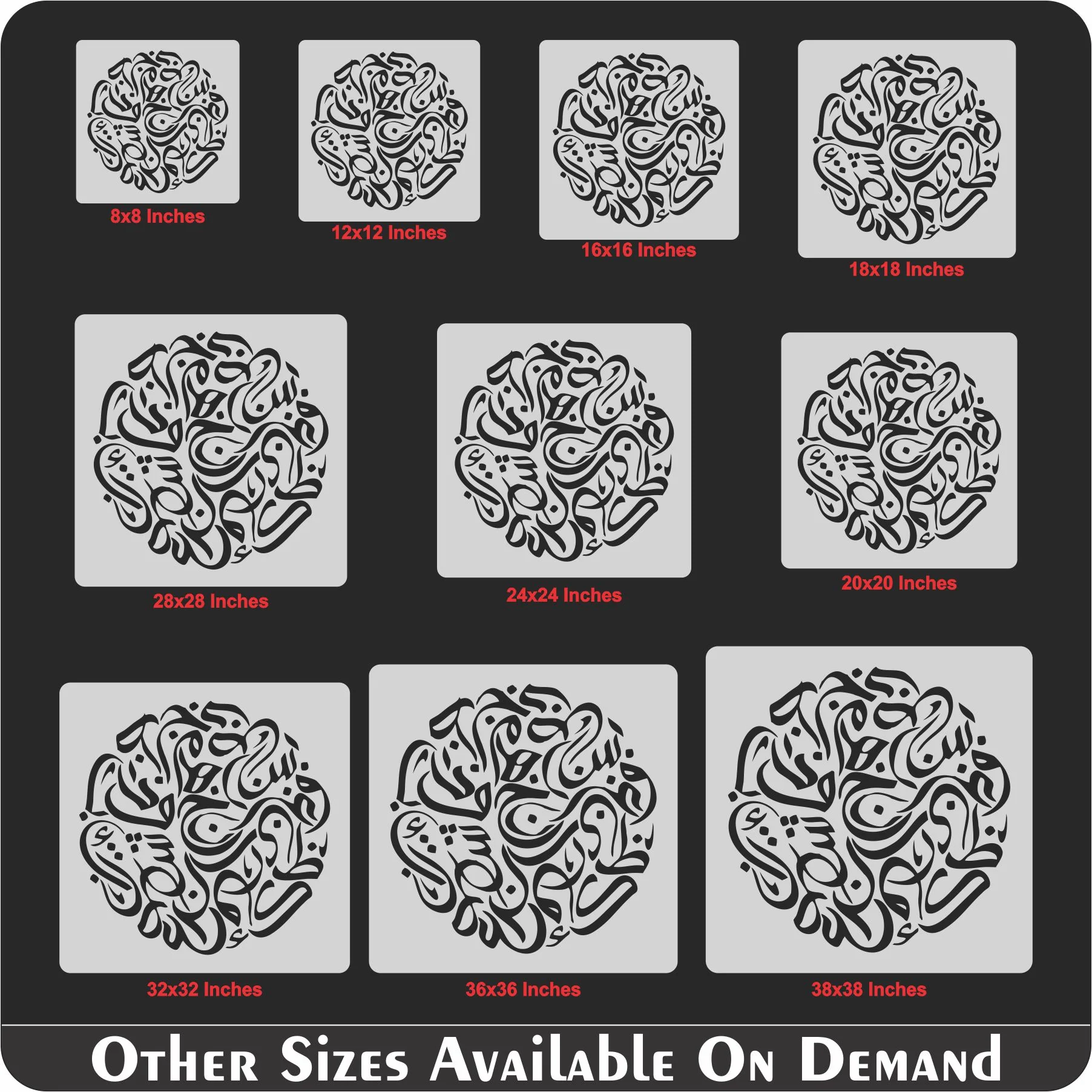 Arabic Alphabets Calligraphy Islamic Reusable Stencil for Canvas and wall painting.ID#4162 - Image 7