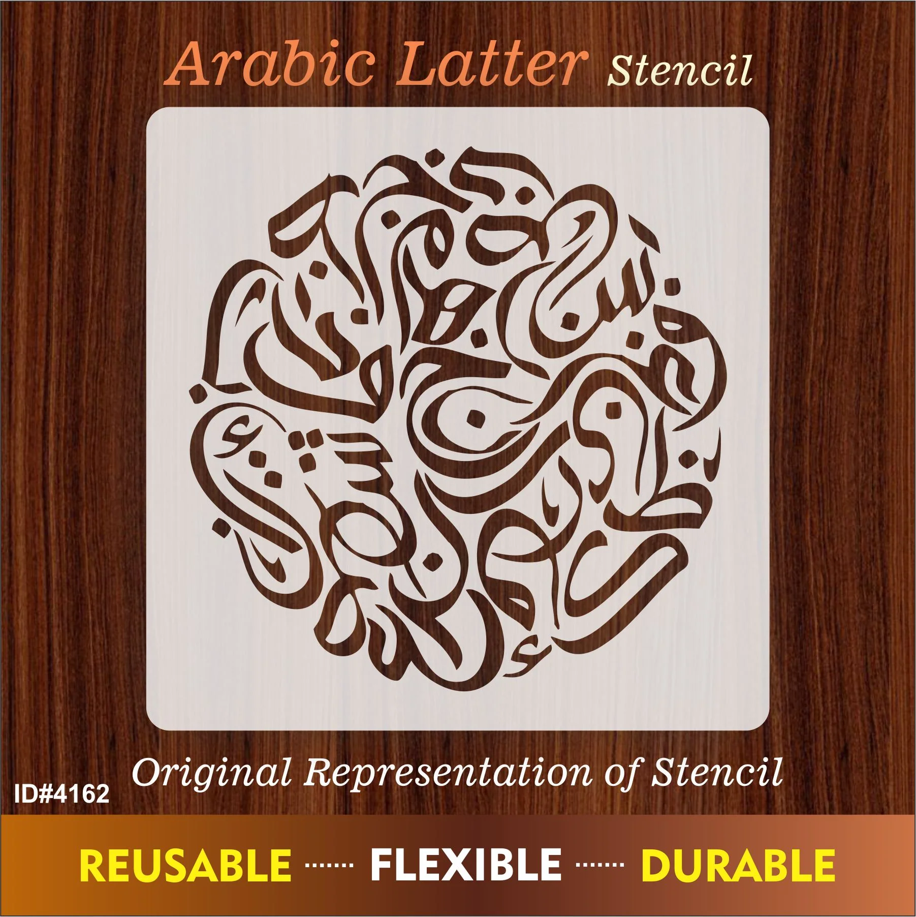 Arabic Alphabets Calligraphy Islamic Reusable Stencil for Canvas and wall painting.ID#4162 - Image 8