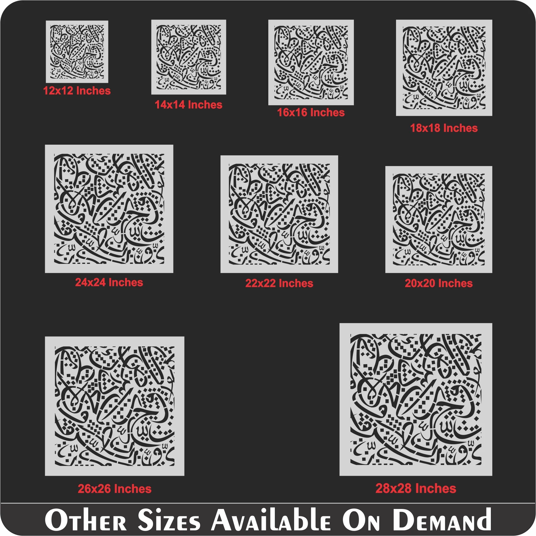 Arabic Alphabets Calligraphy Islamic Reusable Stencil for Canvas and wall painting.ID# 4215 - Image 7