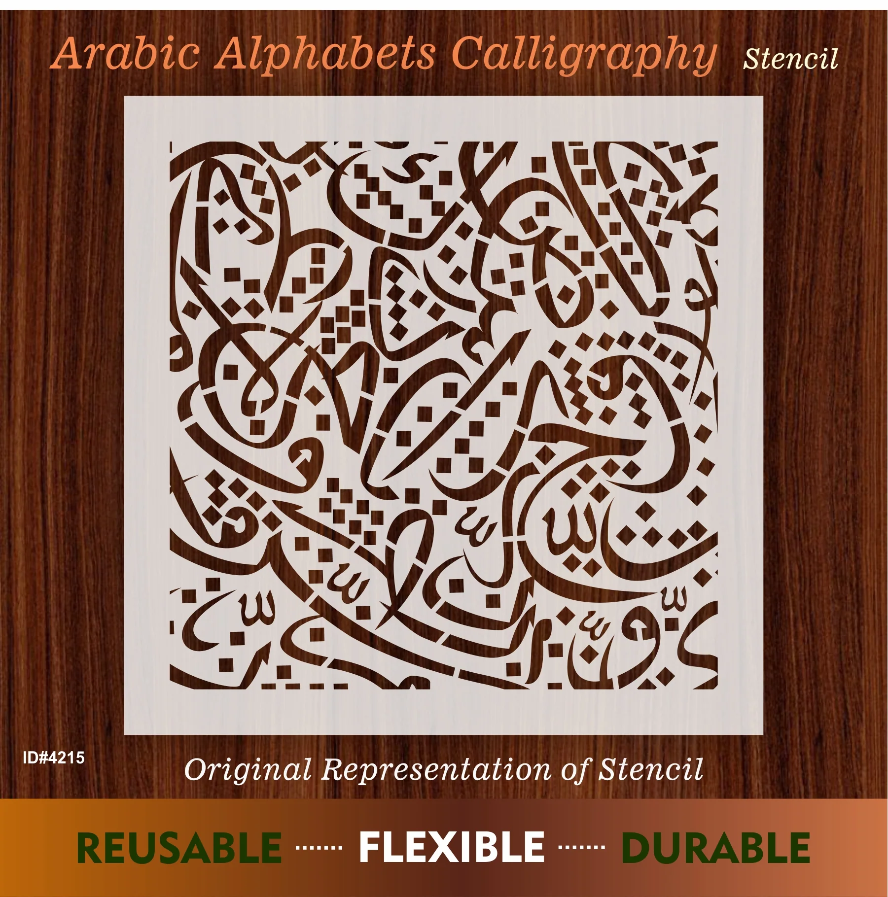 Arabic Alphabets Calligraphy Islamic Reusable Stencil for Canvas and wall painting.ID# 4215 - Image 8