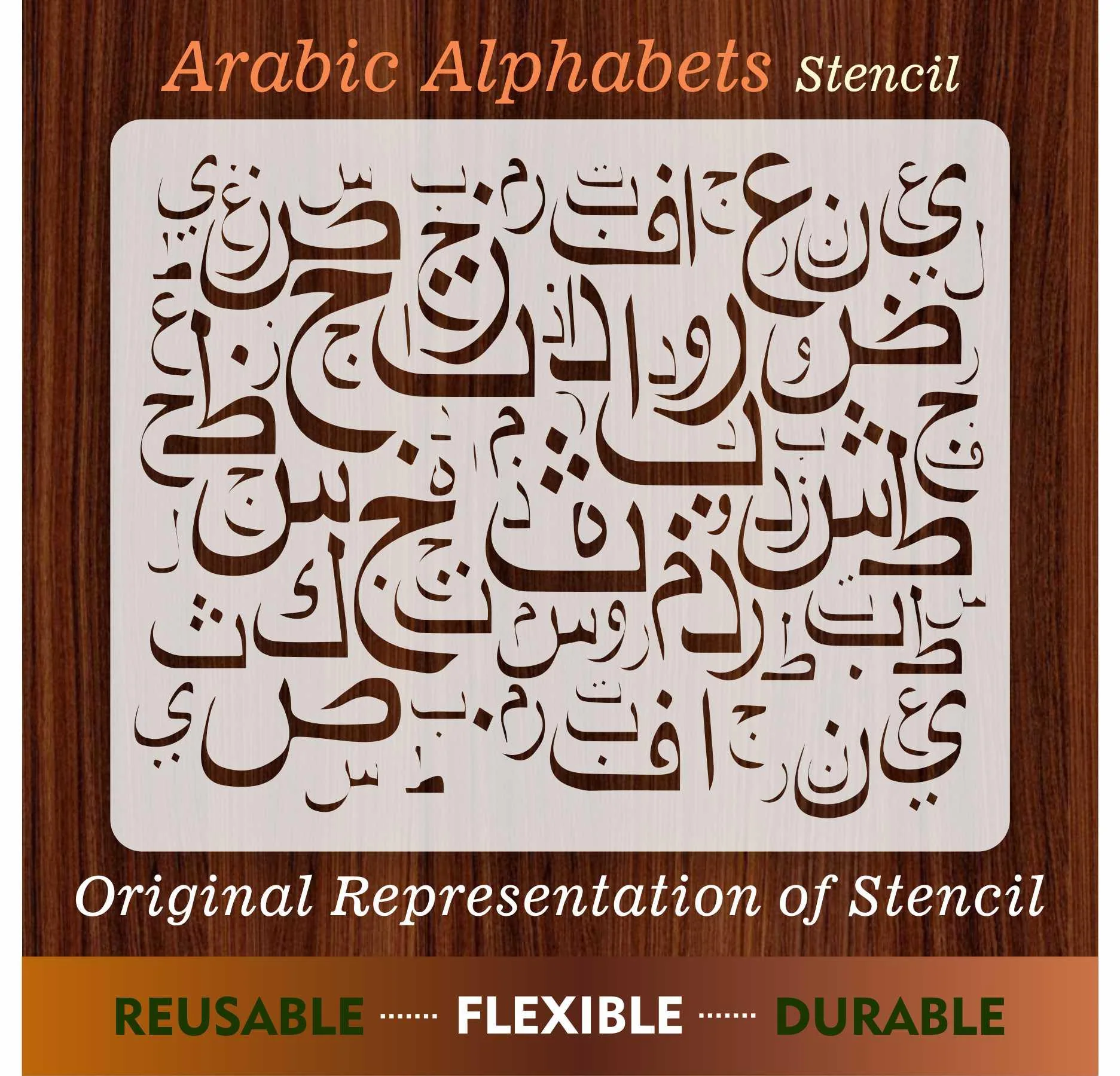 Arabic Alphabets Reusable Stencil For Canvas And Wall Painting.ID#139 - Image 6