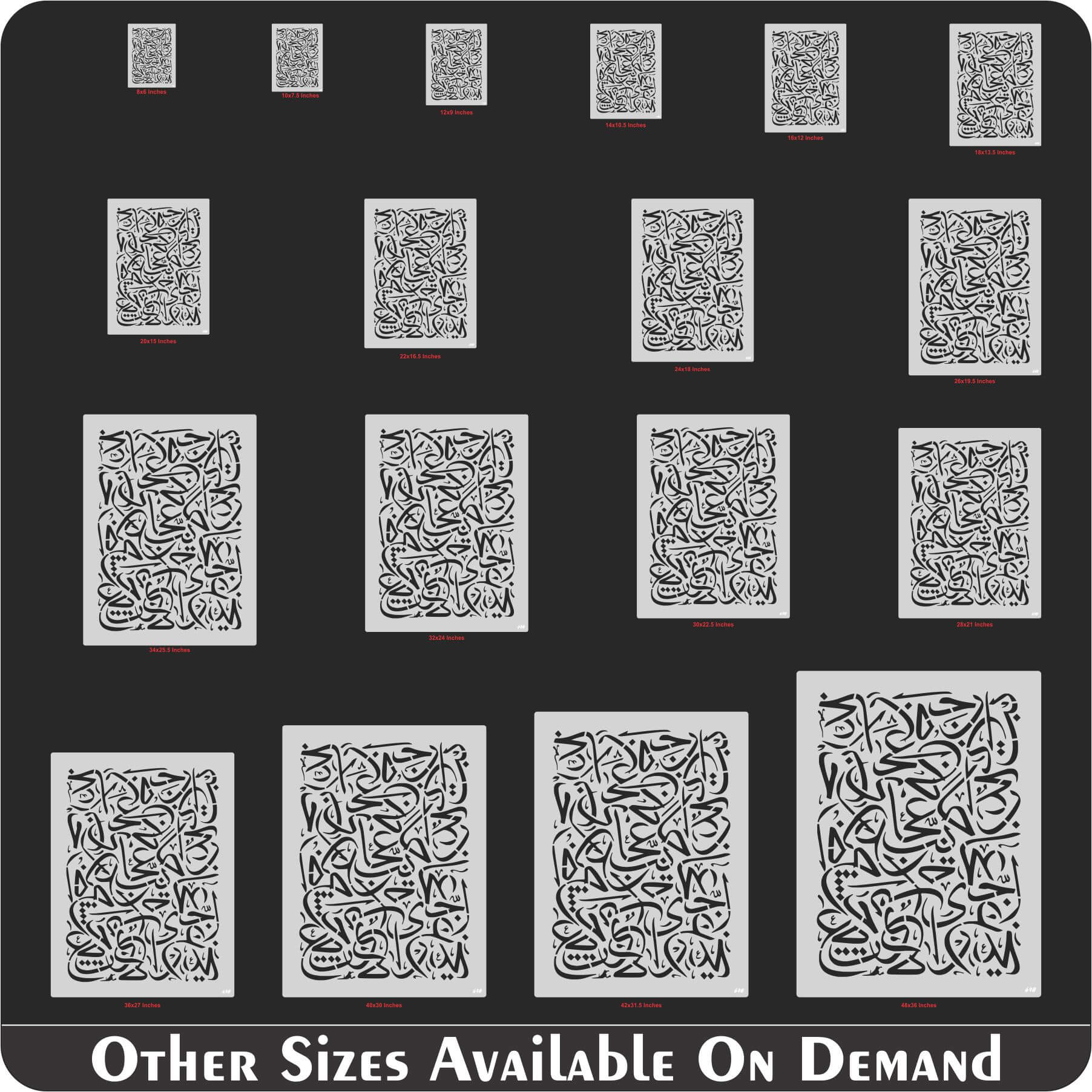 Arabic Khatt Calligraphy Art Reusable Stencil for Canvas and wall painting.ID#640 - Image 8