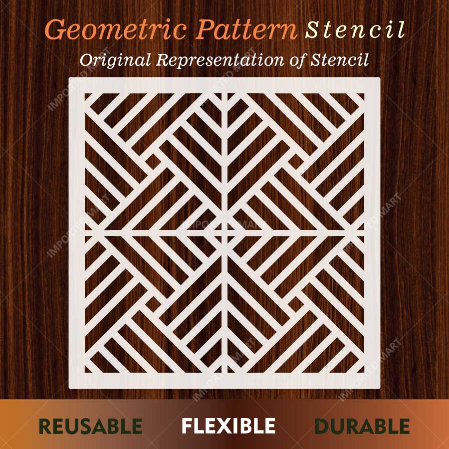 Art Deco Geometric Maze Stencil for Wall, Floor, Wood & Tile Decor – Reusable Linear Pattern – ID# 765 - Image 2
