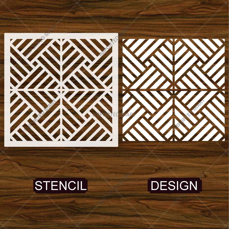 Art Deco Geometric Maze Stencil for Wall, Floor, Wood & Tile Decor – Reusable Linear Pattern – ID# 765 - Image 4