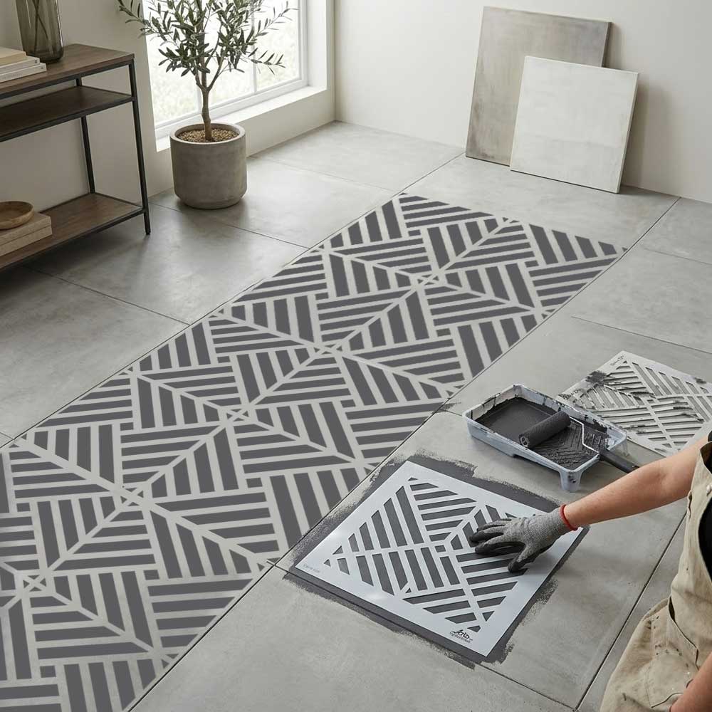 Art Deco Geometric Maze Stencil for Wall, Floor, Wood & Tile Decor – Reusable Linear Pattern – ID# 765 - Image 7