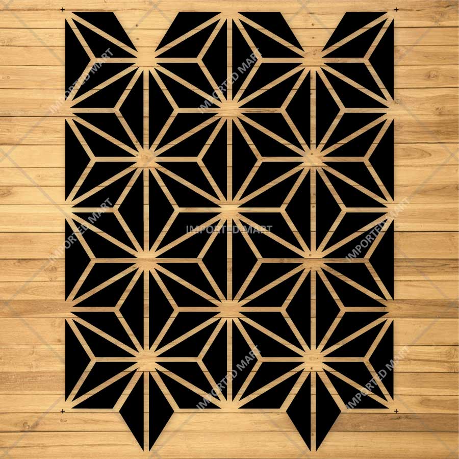 Asanoha Pattern Stencil for Wall, Floor & Furniture – Japanese Geometric Hemp Leaf Design – ID# 769 - Image 3