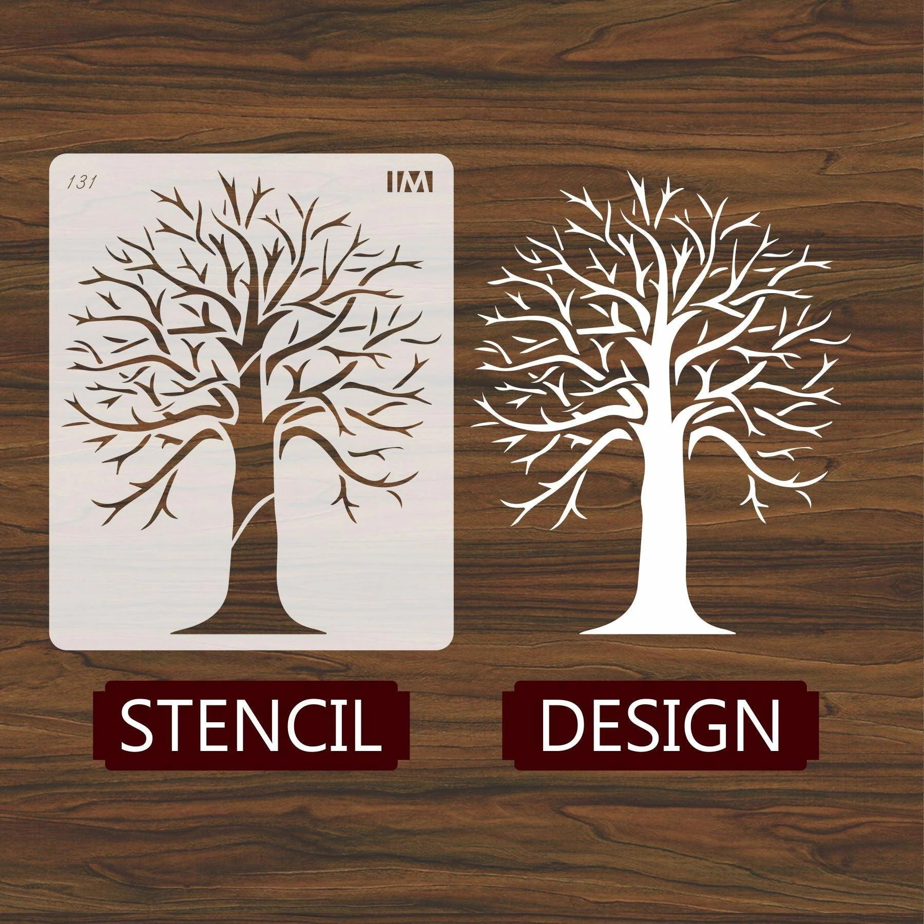 Autumn Tree Reusable Stencil for Canvas and wall painting.ID#131 - Image 2