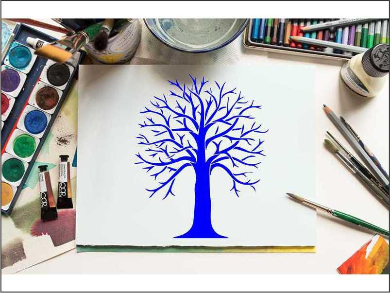 Autumn Tree Reusable Stencil for Canvas and wall painting.ID#131 - Image 4