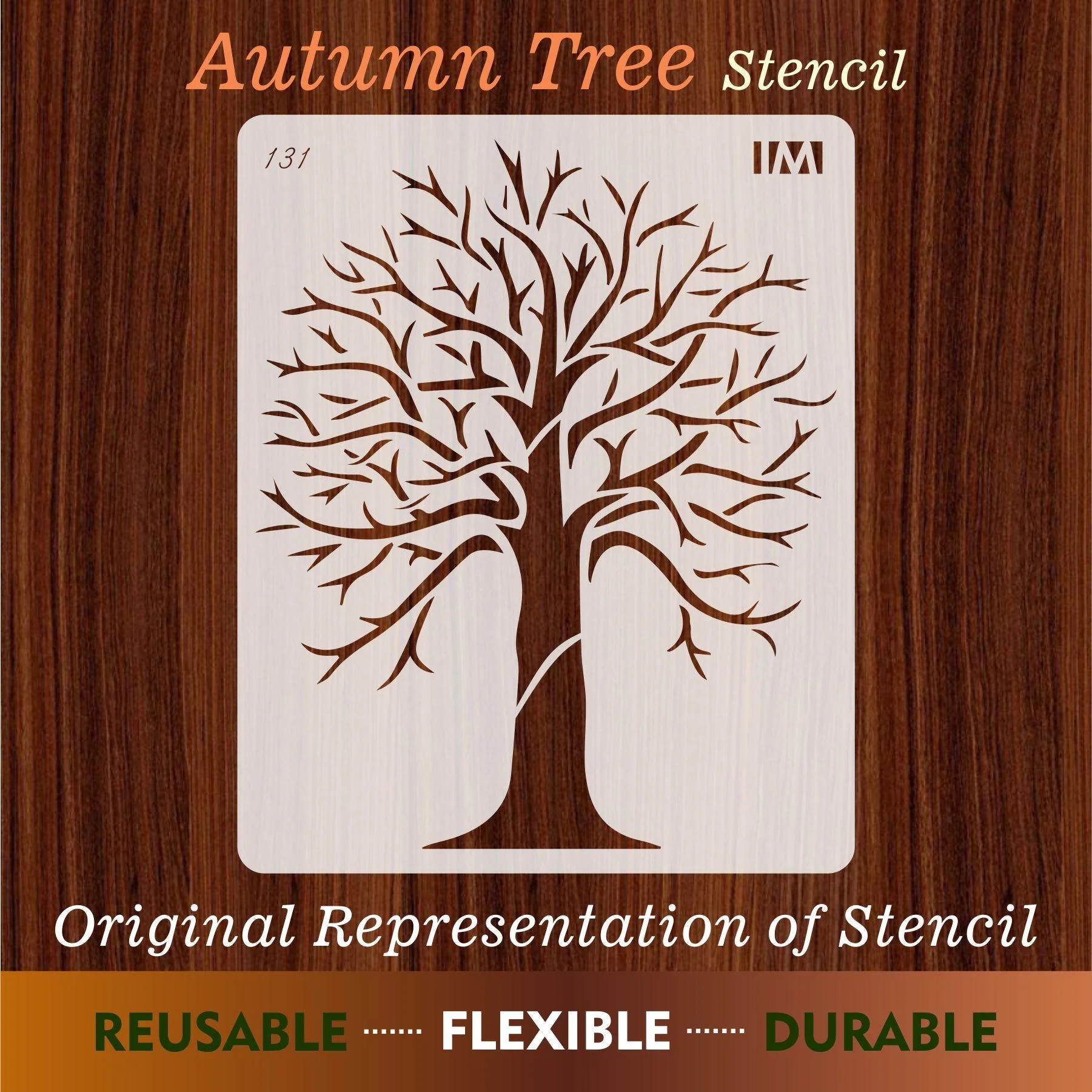 Autumn Tree Reusable Stencil for Canvas and wall painting.ID#131 - Image 8