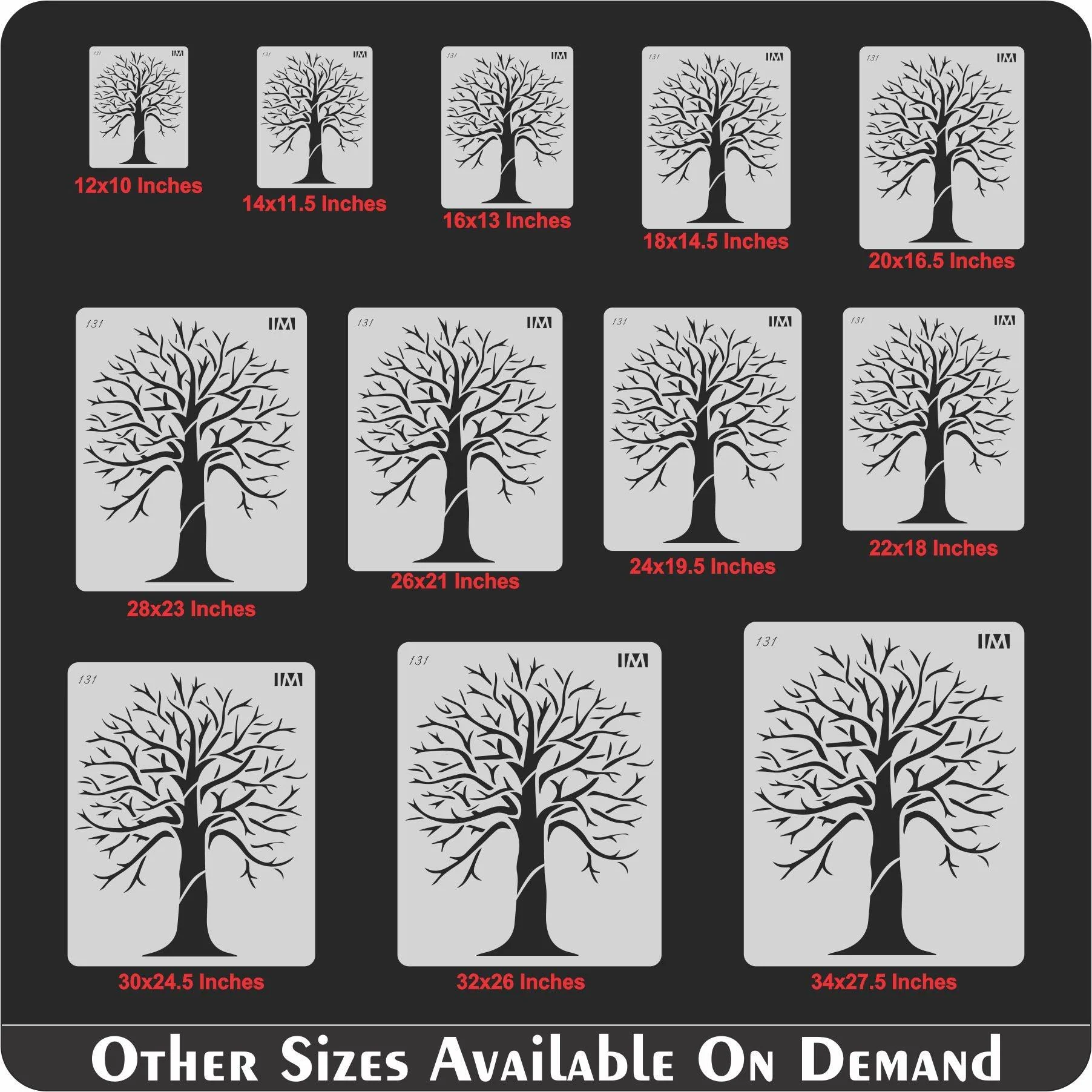 Autumn Tree Reusable Stencil for Canvas and wall painting.ID#131 - Image 9