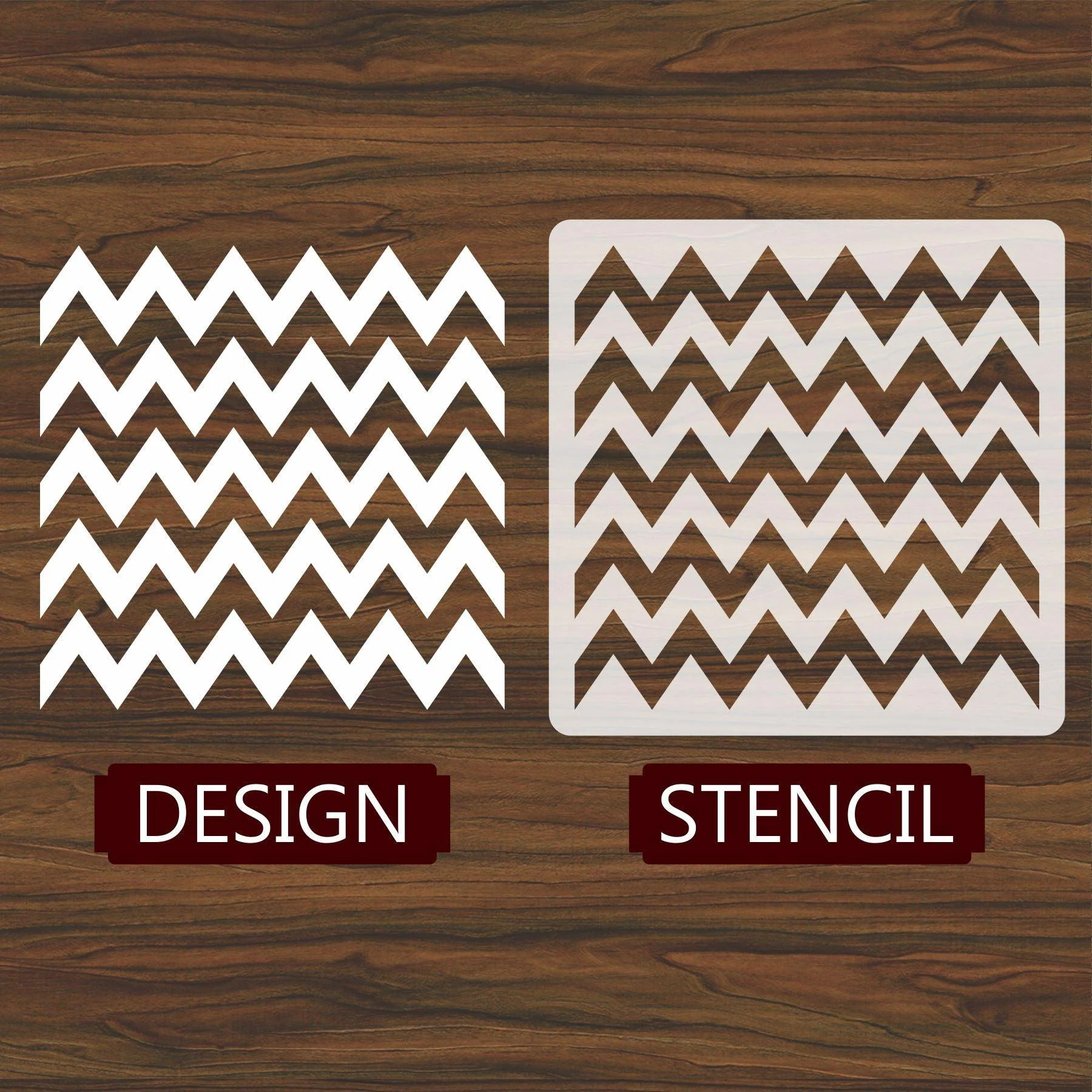 Badematte Zick Zack Reusable Stencil For Canvas And Wall Painting.ID #456 - Image 4