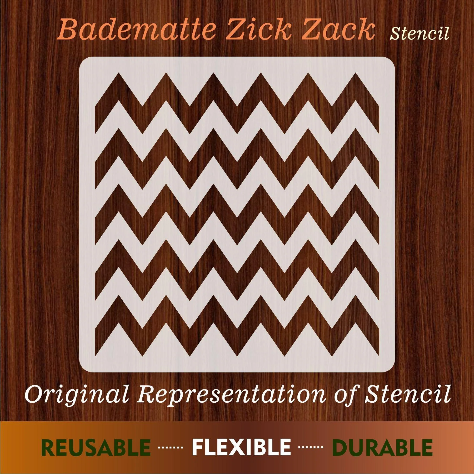 Badematte Zick Zack Reusable Stencil For Canvas And Wall Painting.ID #456 - Image 7