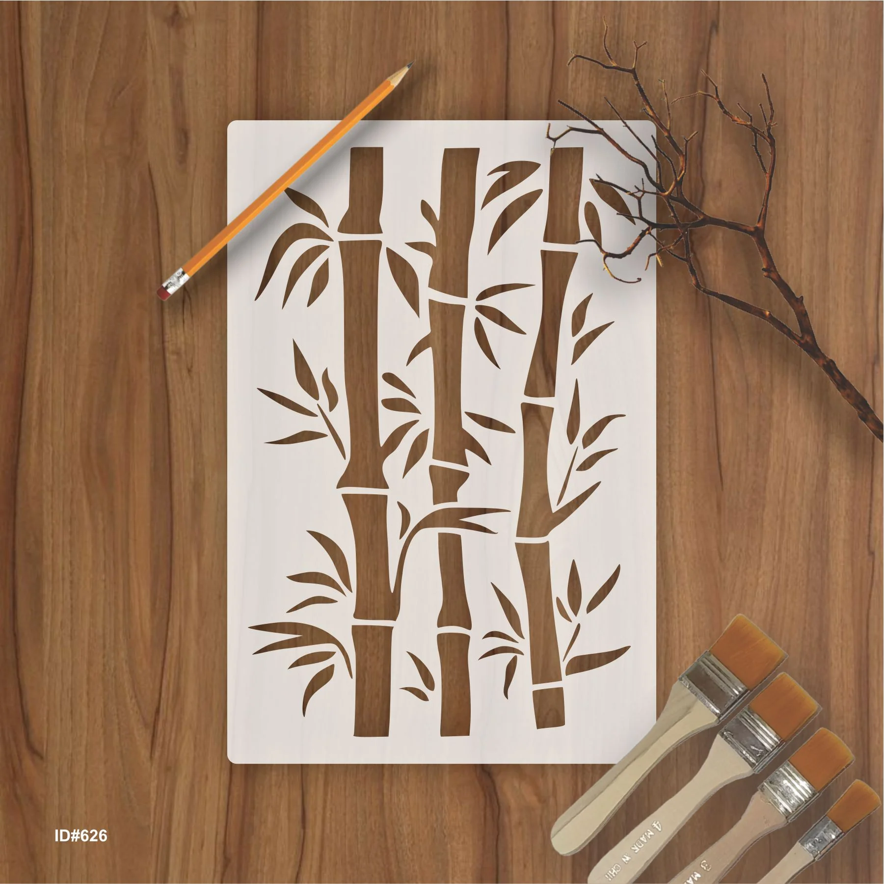 Bambo Plant Stencil Painting Scrapbook Coloring Embossing Album Decor Template. ID #626