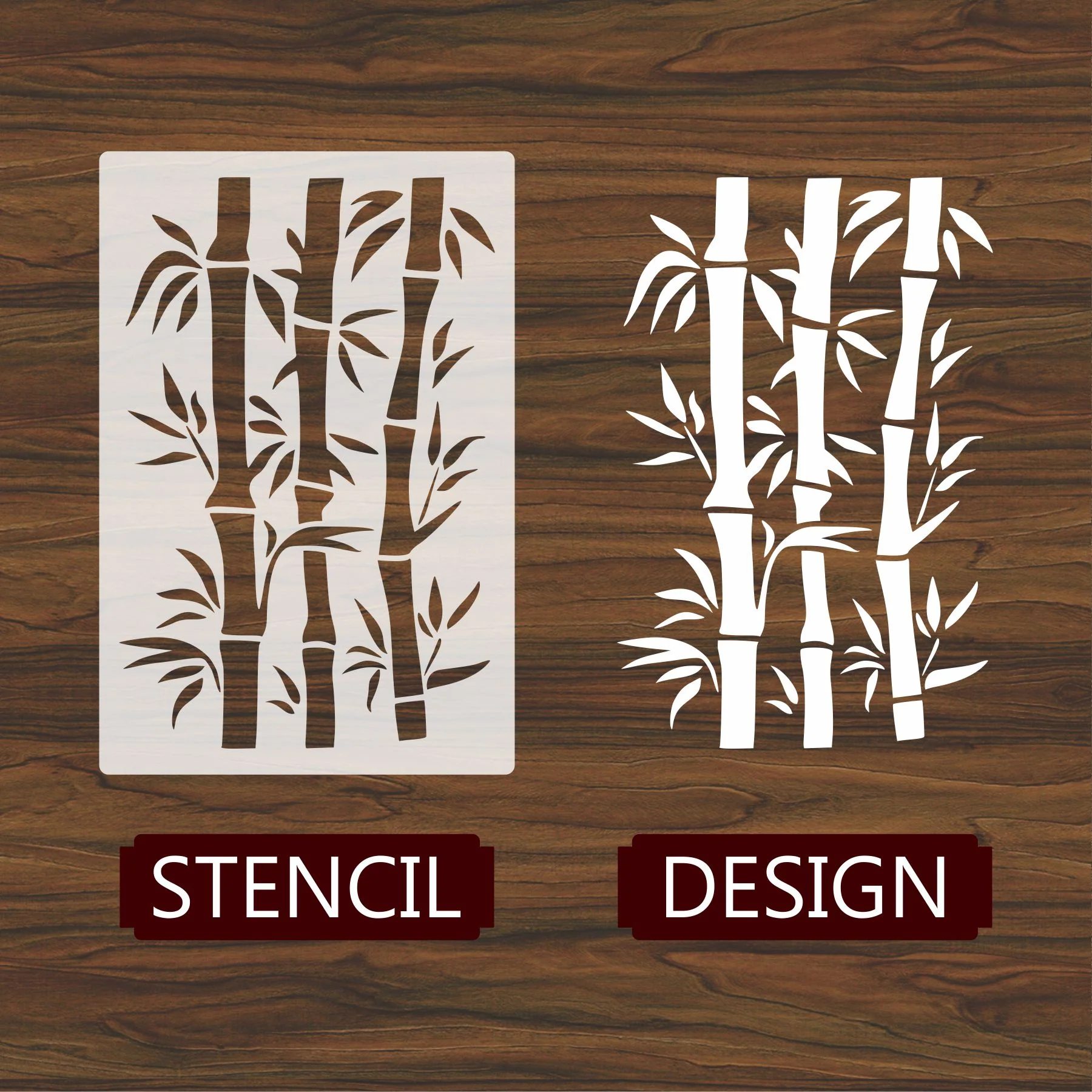 Bambo Plant Stencil Painting Scrapbook Coloring Embossing Album Decor Template. ID #626 - Image 4
