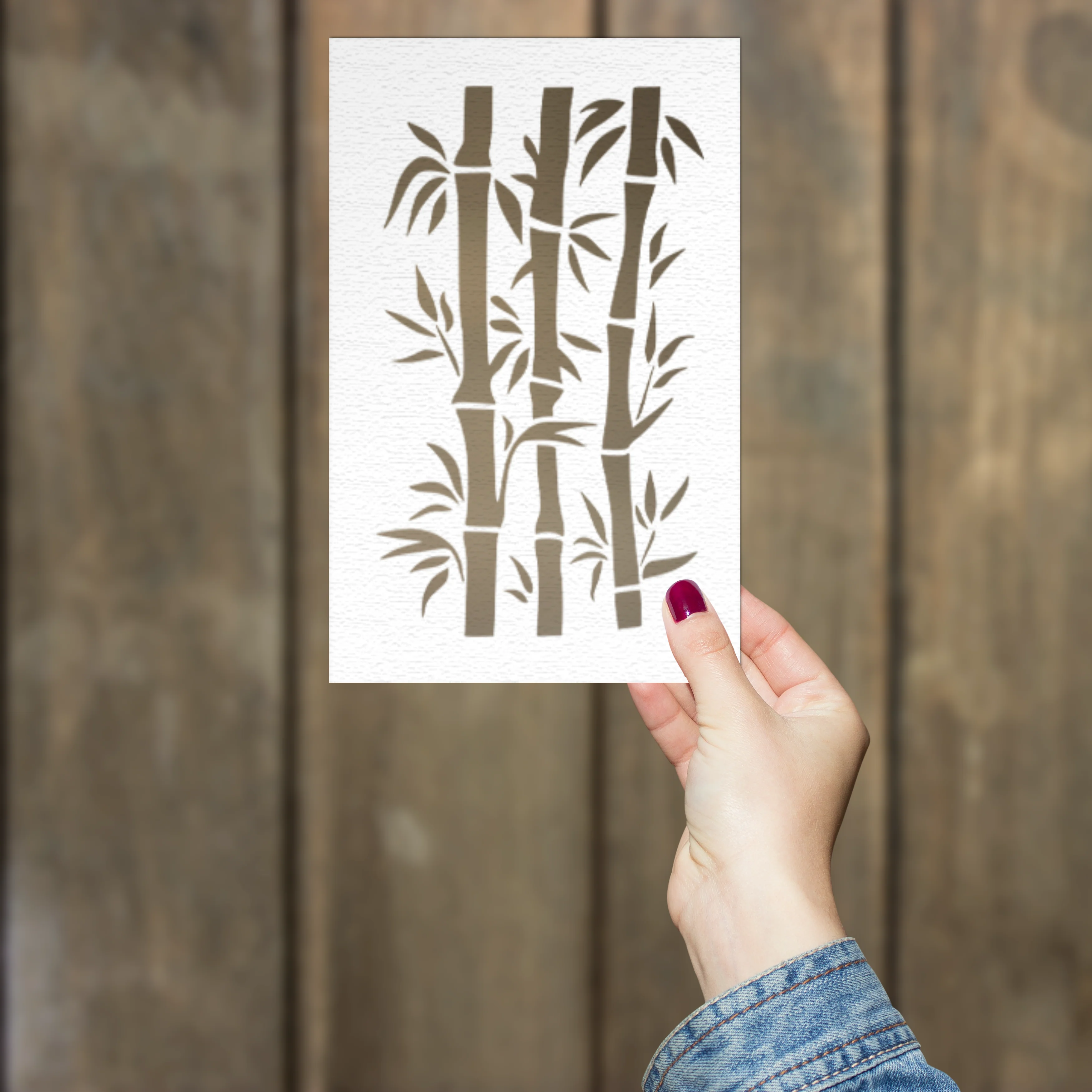 Bambo Plant Stencil Painting Scrapbook Coloring Embossing Album Decor Template. ID #626 - Image 7