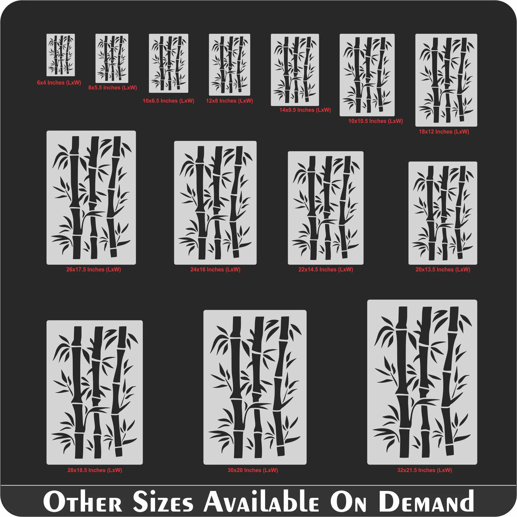 Bambo Plant Stencil Painting Scrapbook Coloring Embossing Album Decor Template. ID #626 - Image 8