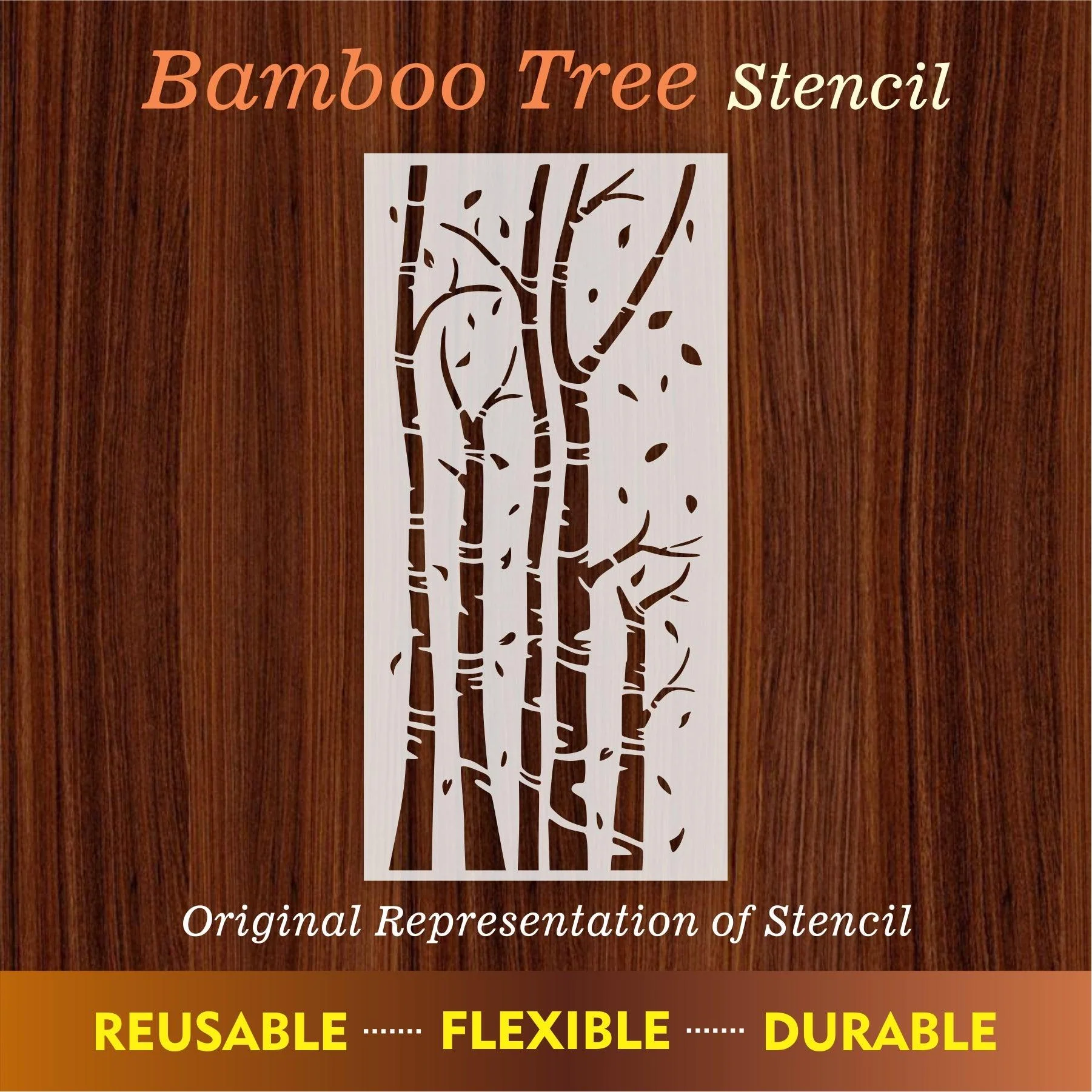 Bamboo Tree Reusable Stencil For Canvas And Wall Painting.ID#218 - Image 8