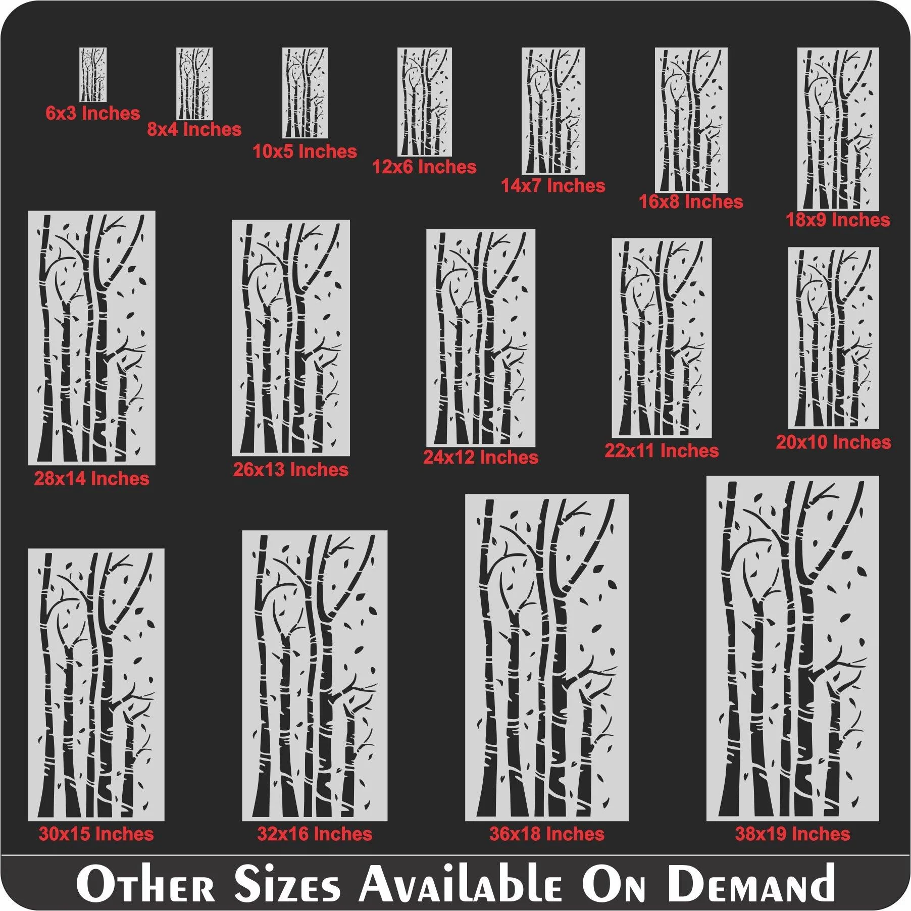 Bamboo Tree Reusable Stencil For Canvas And Wall Painting.ID#218 - Image 9