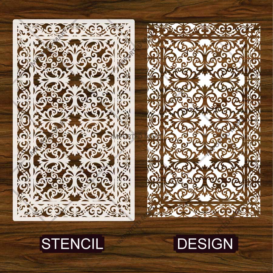 Baroque Filigree Wall & Furniture Stencil – Ornamental Vintage Scroll Pattern Design – ID# 747 - Image 5