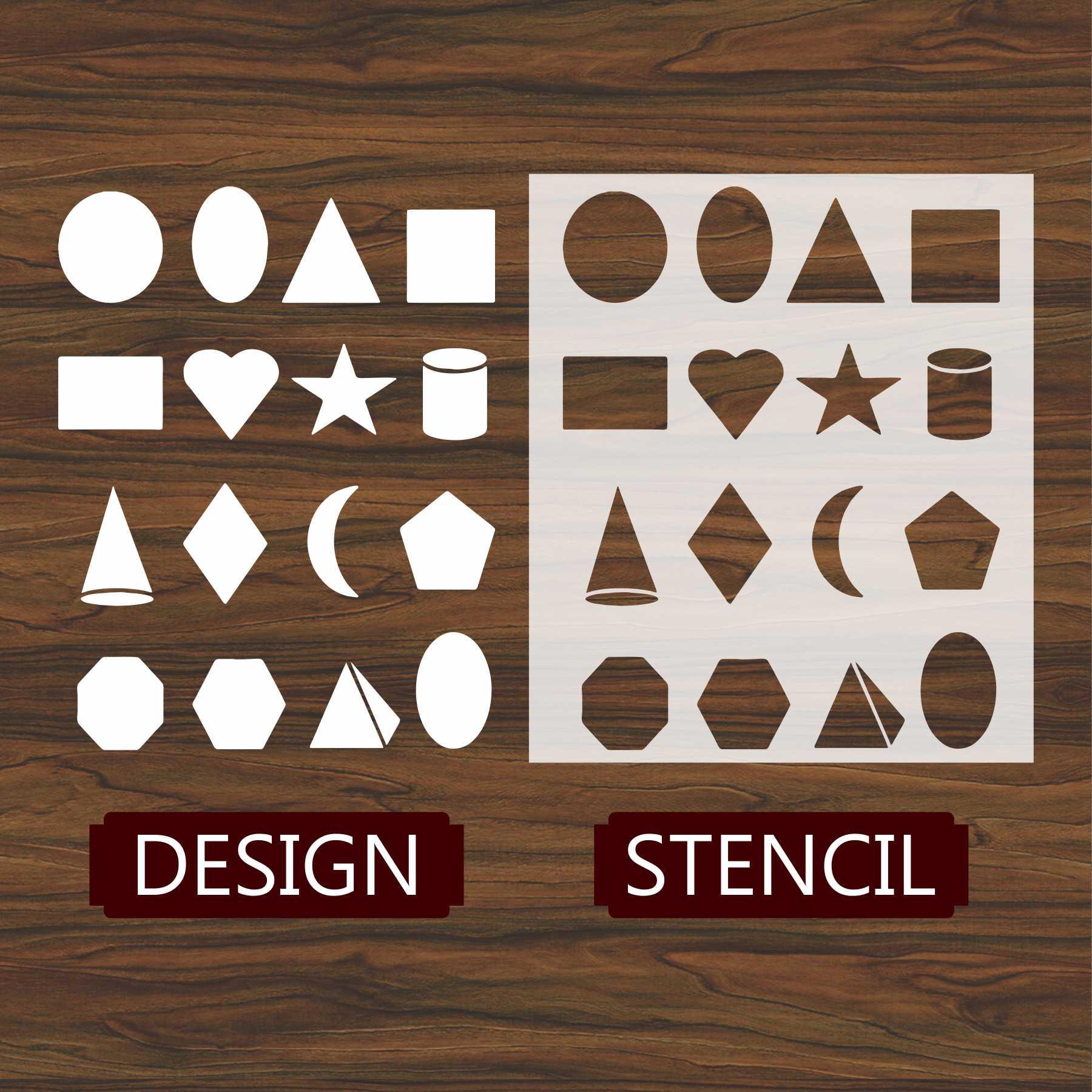 Basic Geomatric Shapes Reusable Stencil For Canvas And Wall Painting.ID#137 - Image 2