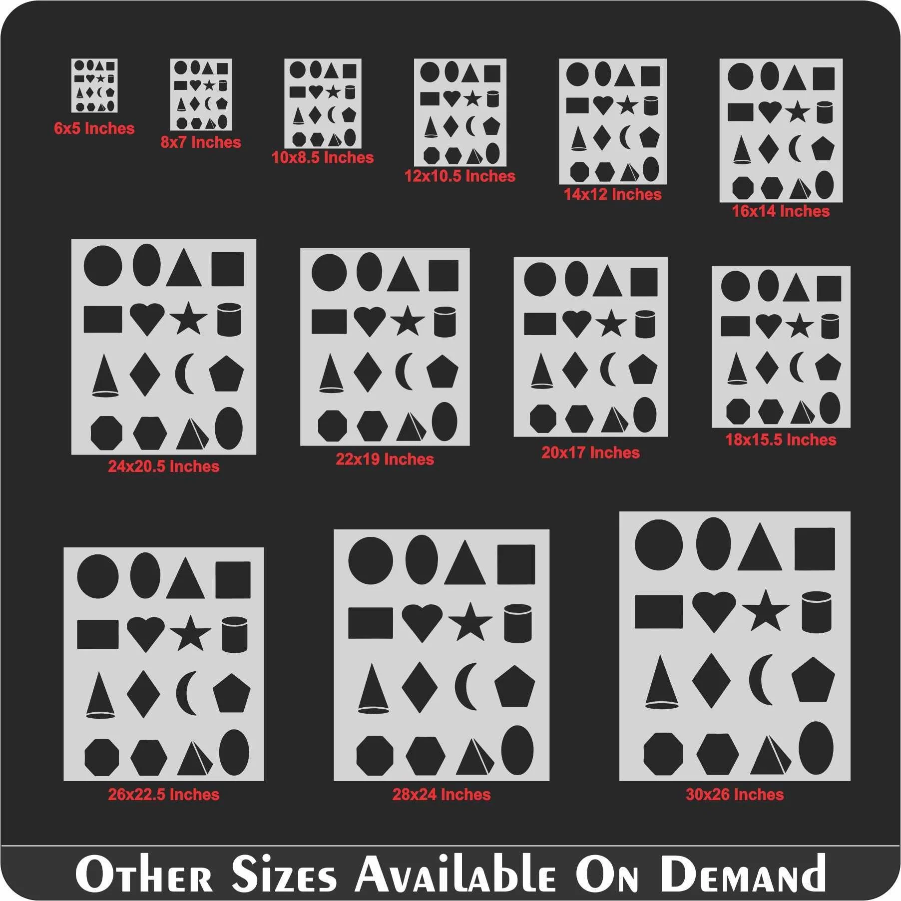 Basic Geomatric Shapes Reusable Stencil For Canvas And Wall Painting.ID#137 - Image 8