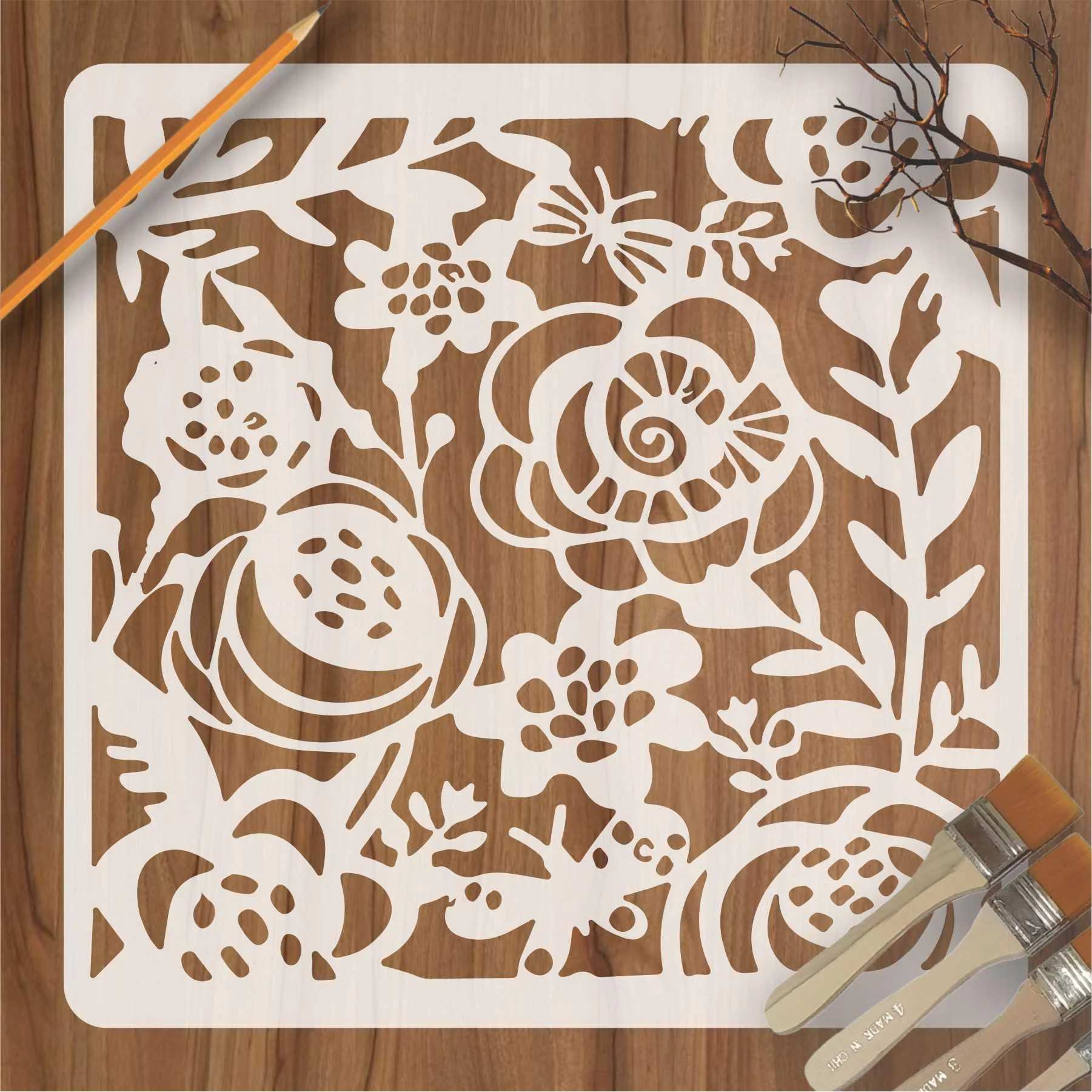 Bee Flower Diy Layering Reusable Stencil For Canvas And Wall Painting.ID#140