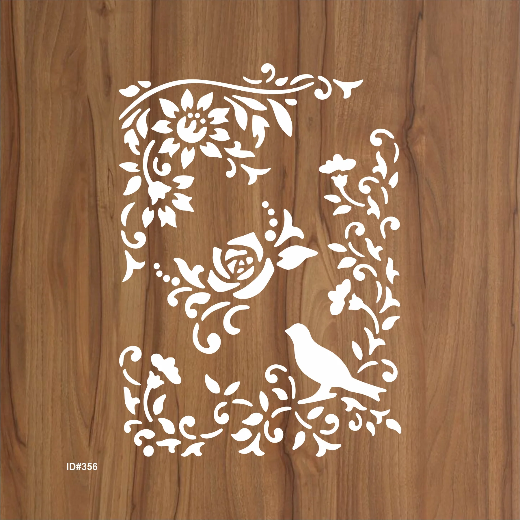 Bird Flower Stencil Painting Coloring Embossing Scrapbook Album Decorative Template. ID #356 - Image 2