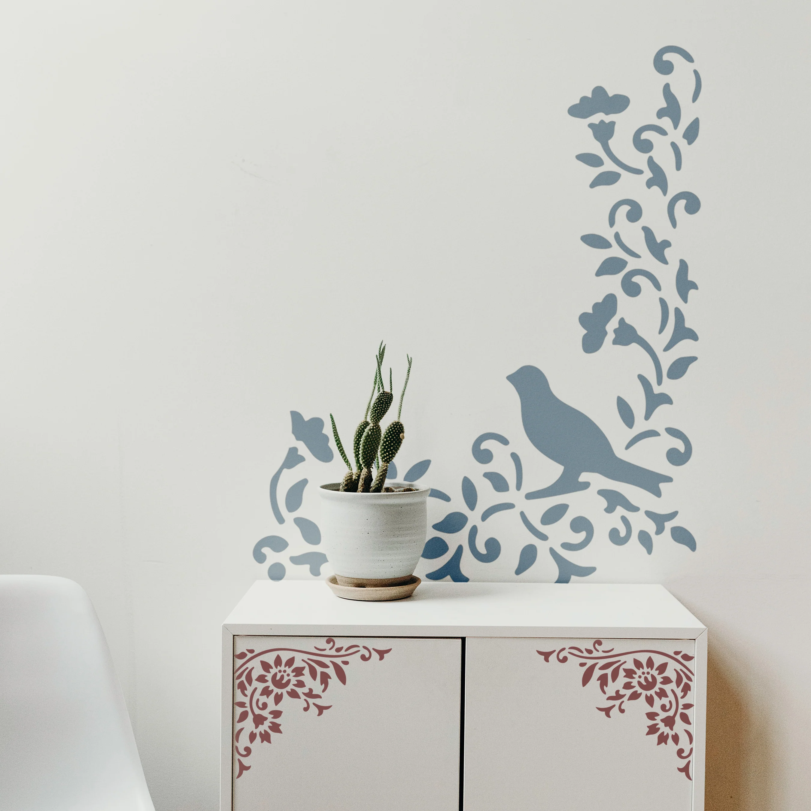 Bird Flower Stencil Painting Coloring Embossing Scrapbook Album Decorative Template. ID #356 - Image 5
