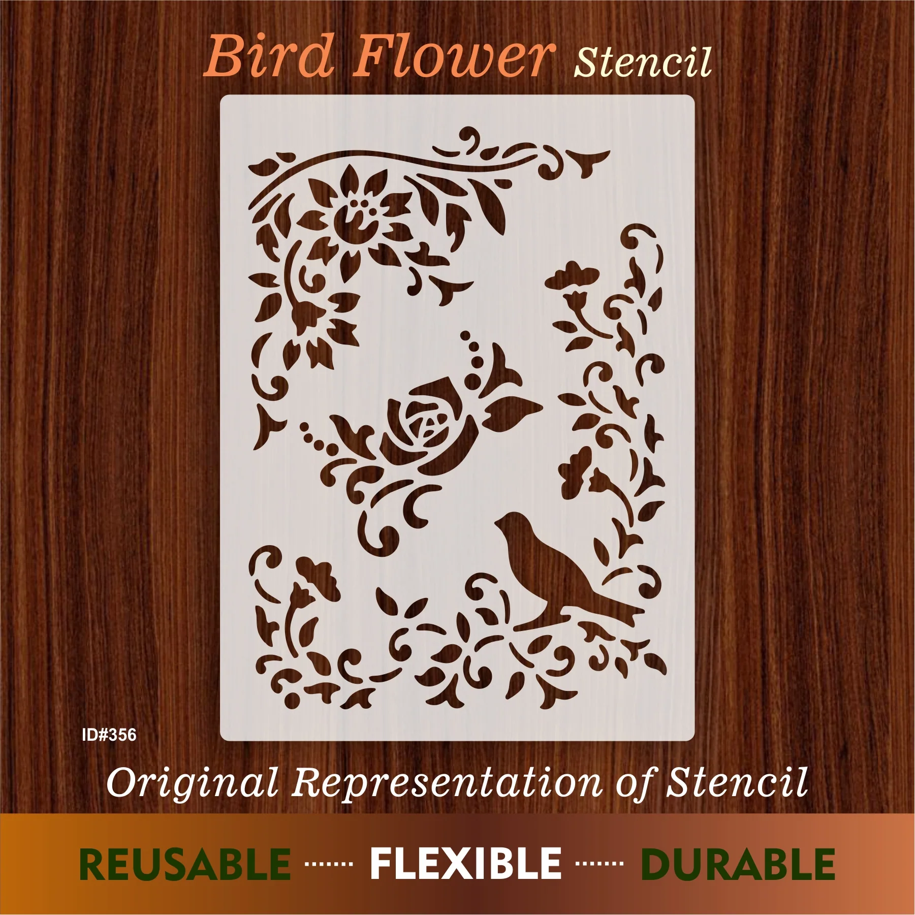 Bird Flower Stencil Painting Coloring Embossing Scrapbook Album Decorative Template. ID #356 - Image 6