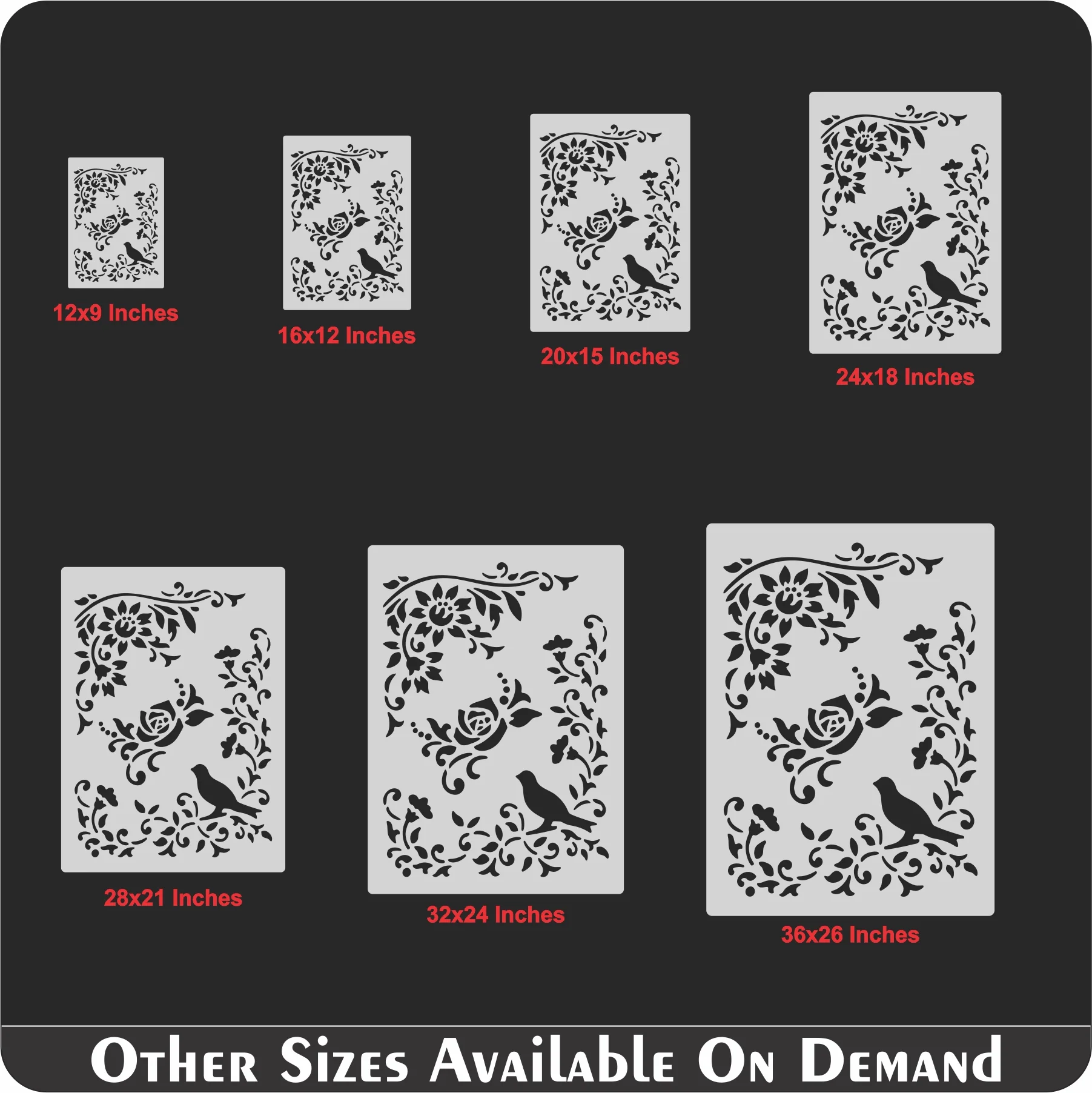 Bird Flower Stencil Painting Coloring Embossing Scrapbook Album Decorative Template. ID #356 - Image 7