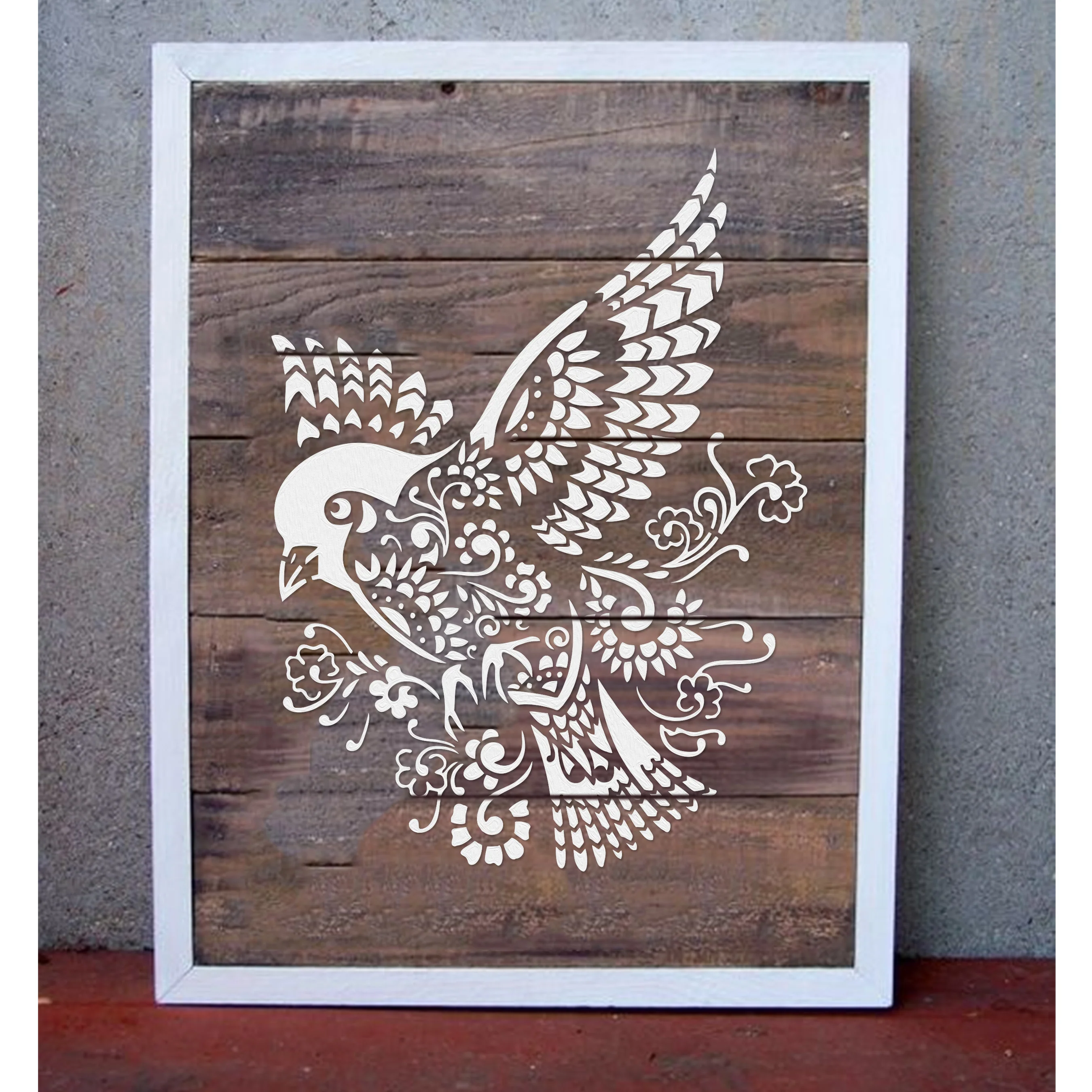 Bird Mandala Stencil Wall Painting Scrapbook Coloring Embossing Album Decorative Paper Card Template. ID #386 - Image 3