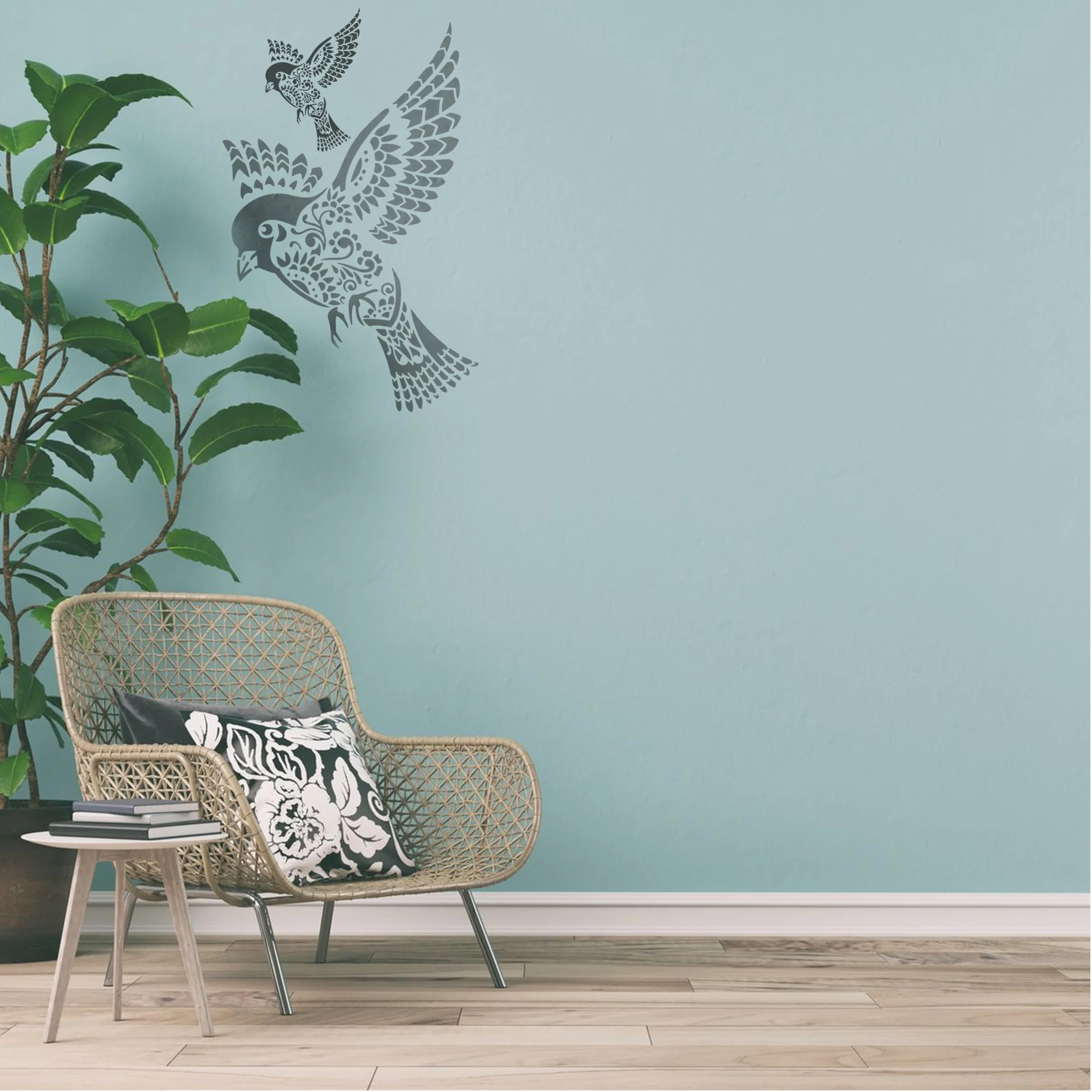 Bird Mandala Stencil Wall Painting Scrapbook Coloring Embossing Album Decorative Paper Card Template. ID #386 - Image 5