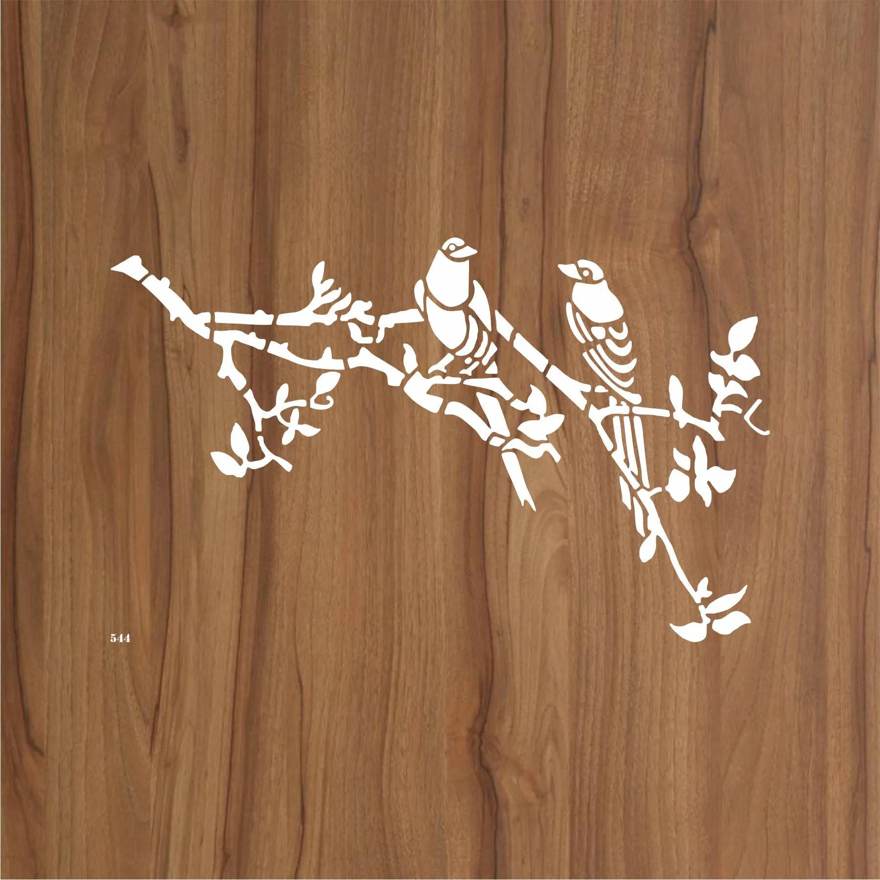 Bird on Tree Branch Wall Painting Scrapbook Coloring Embossing Album Decorative Template. ID #544 - Image 2