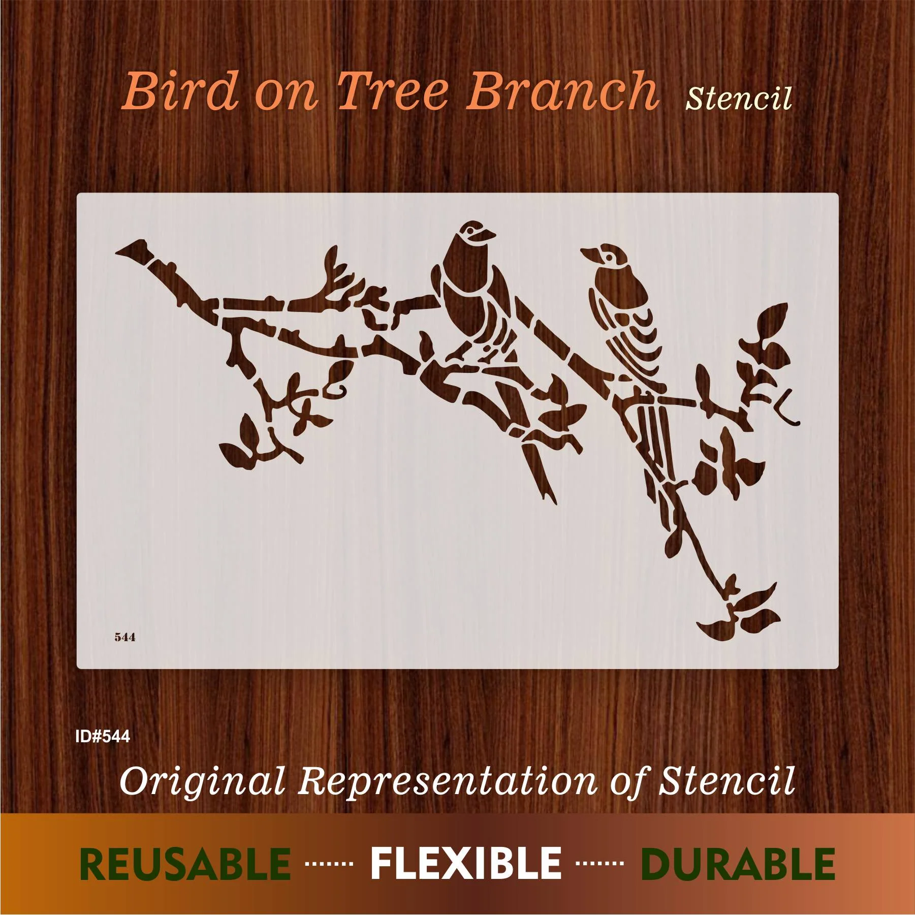 Bird on Tree Branch Wall Painting Scrapbook Coloring Embossing Album Decorative Template. ID #544 - Image 6