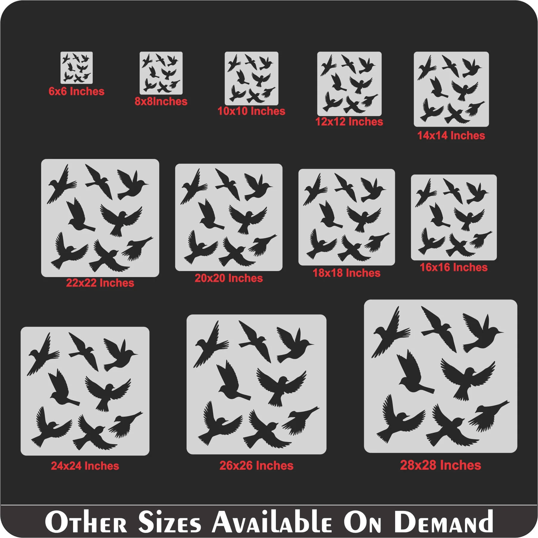 Birds Flying Reusable Stencil For Canvas And Wall Painting.ID#231 - Image 8