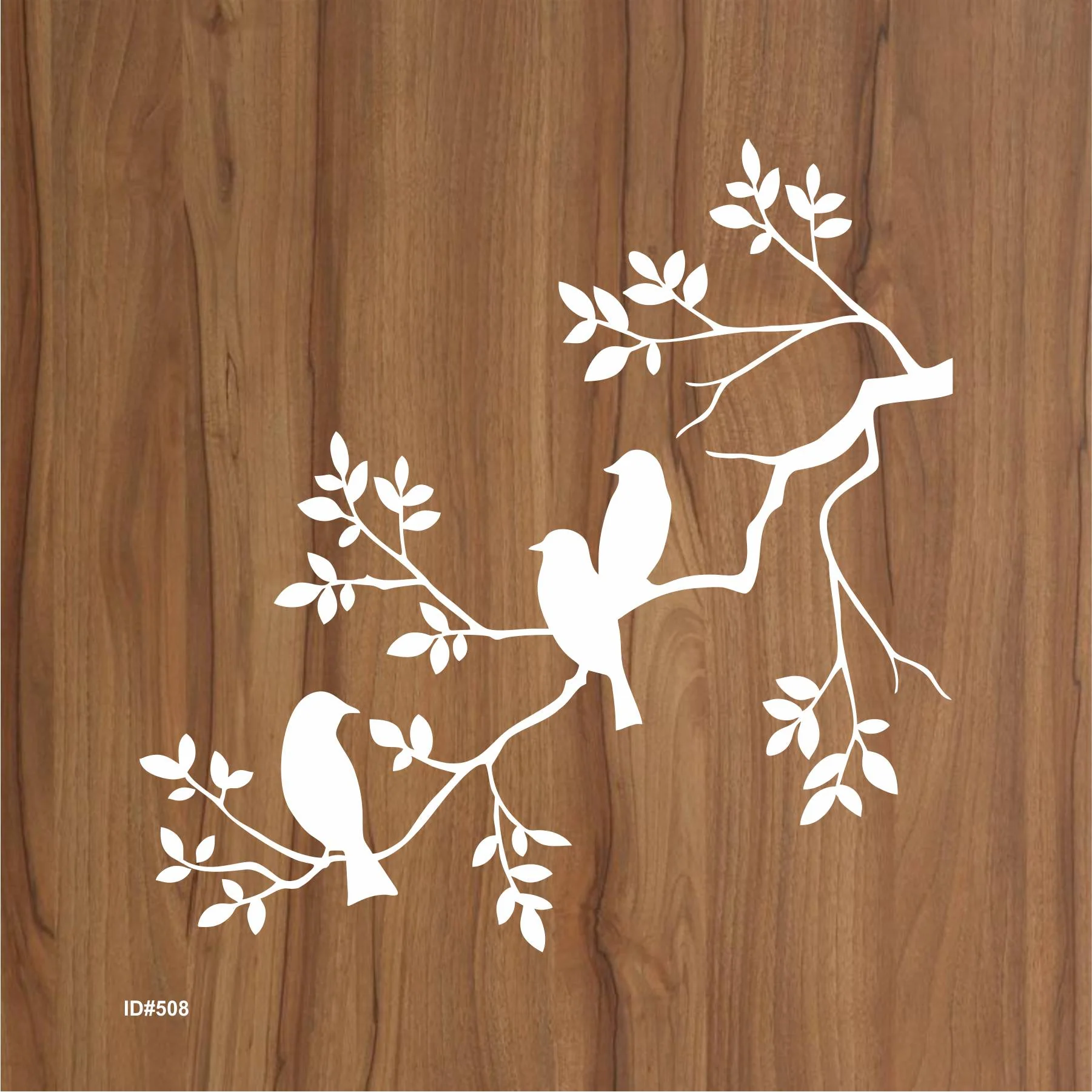 Birds On A Branch Wall Stencil Used for Wall, Wood, Fabrics Decoration Card Template. ID #508 - Image 3