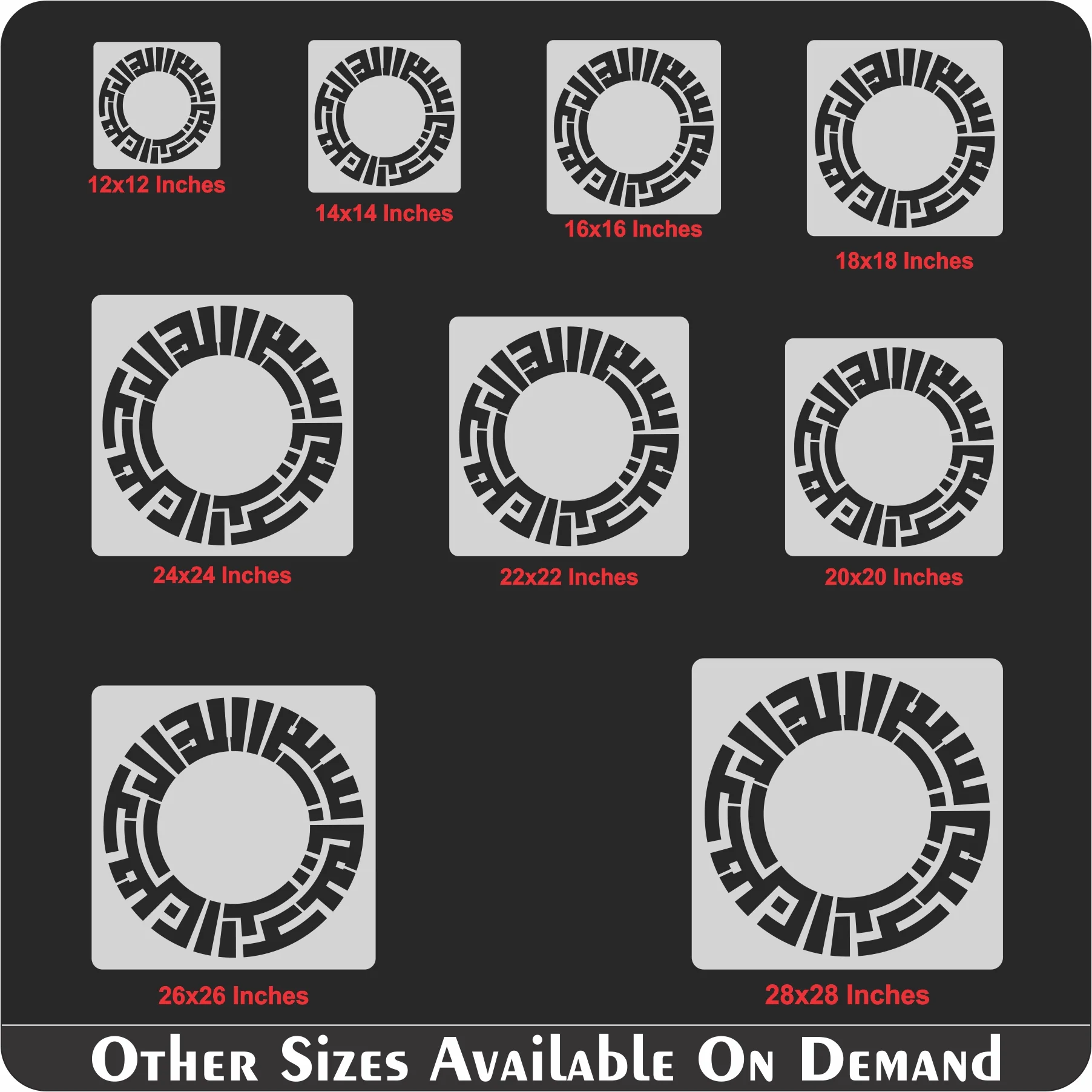 Bismillah Calligraphy Islamic Reusable Stencil for Canvas and wall painting.ID# 4216 - Image 8