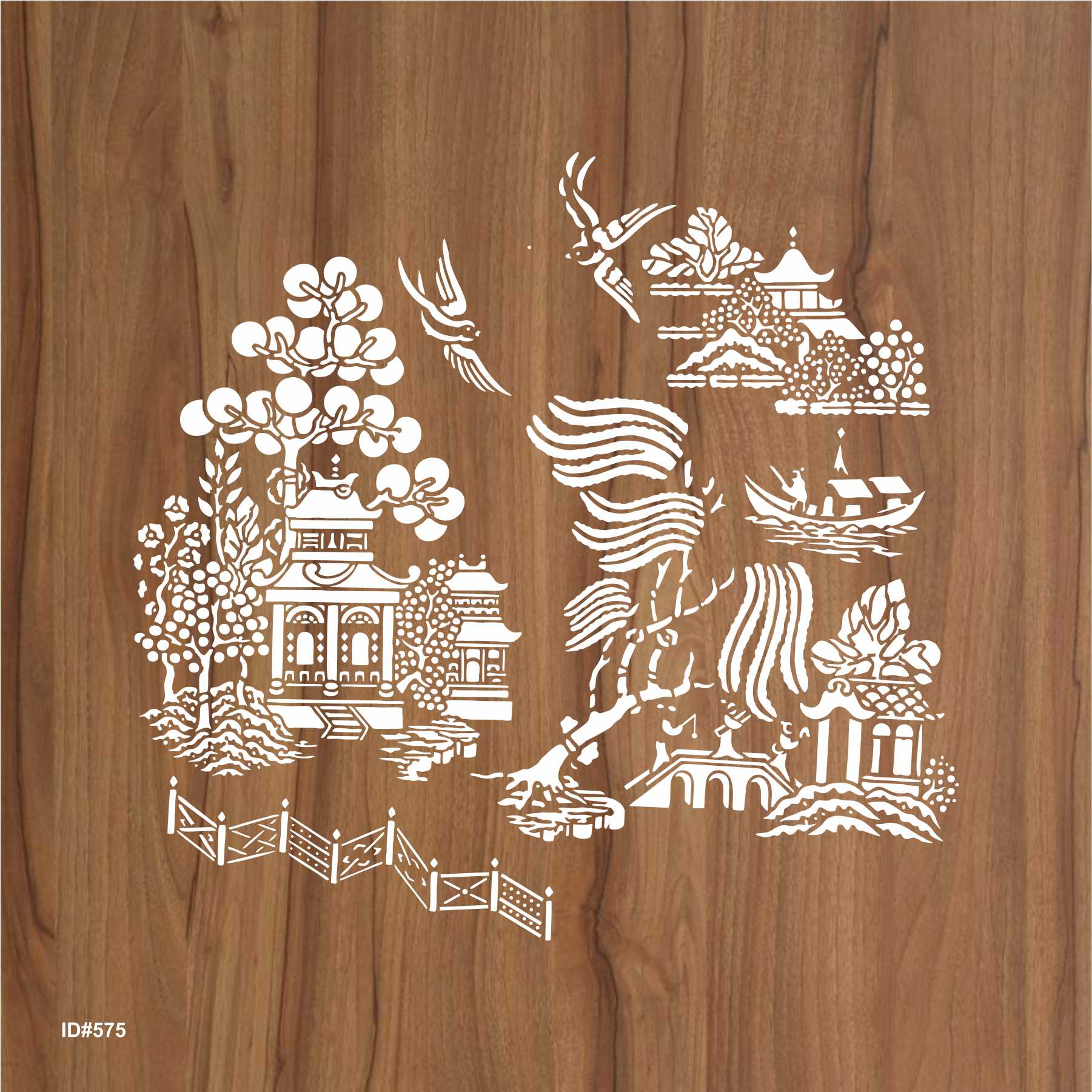 Blue Willow Story Theme Stencils Template Wall Scrapbooking Painting Photo Album Decor Embossing Paper Card Craft. ID #575 - Image 10