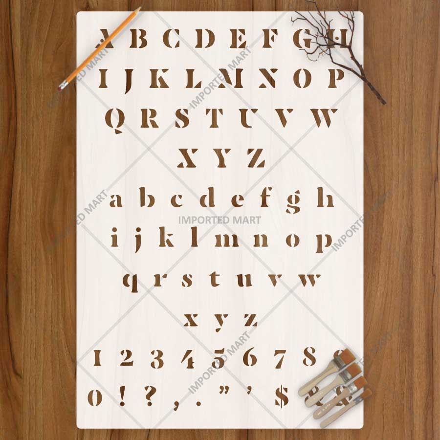 Bold Military Alphabet Letters & Numbers Stencil for Wall, Wood, Fabric & Name Marking – Army Font Design – ID# 780