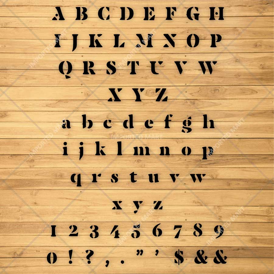 Bold Military Alphabet Letters & Numbers Stencil for Wall, Wood, Fabric & Name Marking – Army Font Design – ID# 780 - Image 3