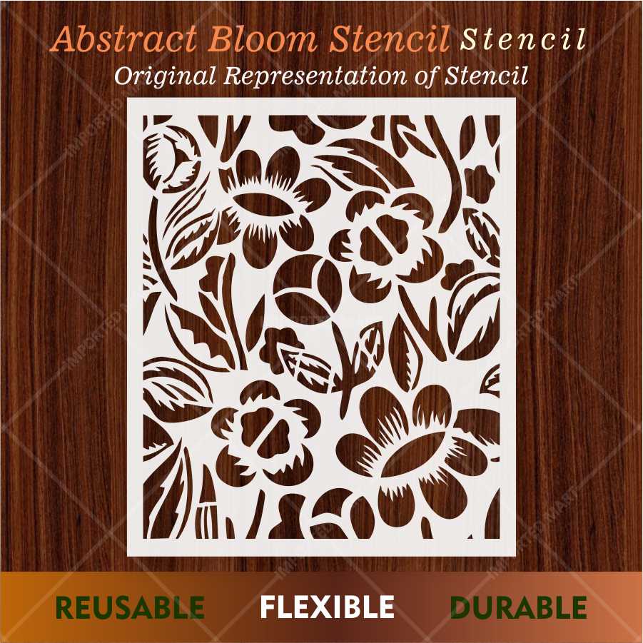 Bold Wildflower Stencil for Wall, Wood & Fabric Art – Handcut Floral Garden Design – ID# 688