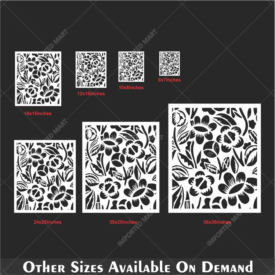 Bold Wildflower Stencil for Wall, Wood & Fabric Art – Handcut Floral Garden Design – ID# 688 - Image 5