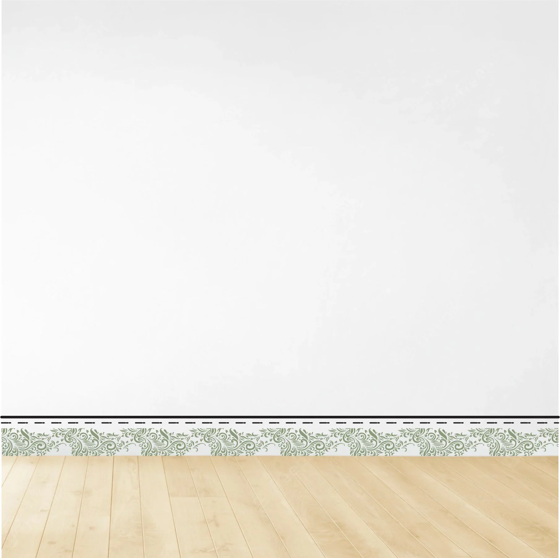 Border Flower Reusable Stencil For Canvas And Wall Painting.ID#225 - Image 3