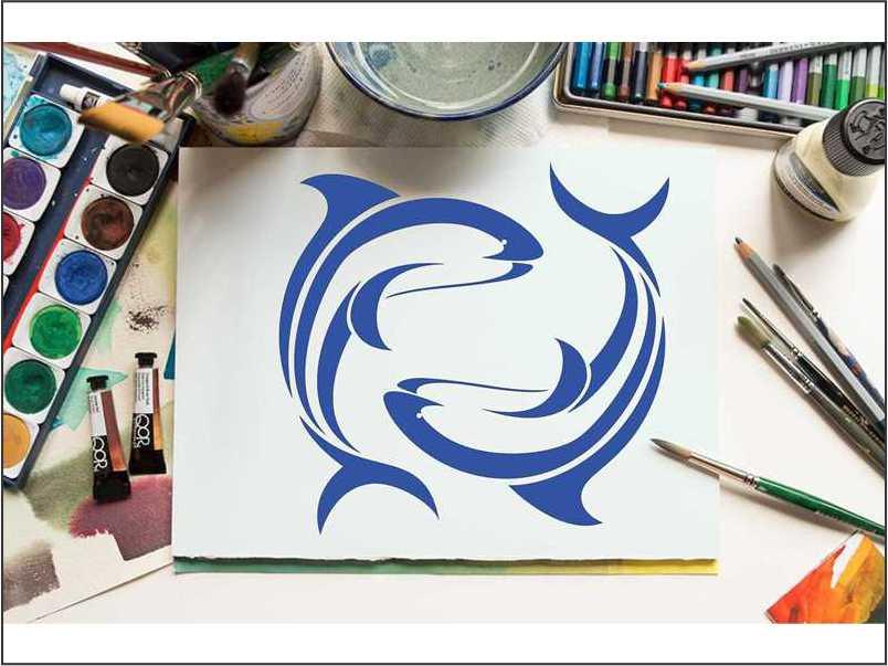 Bottlenose Dolphin Reusable Stencil for Canvas and wall painting.ID#158 - Image 3