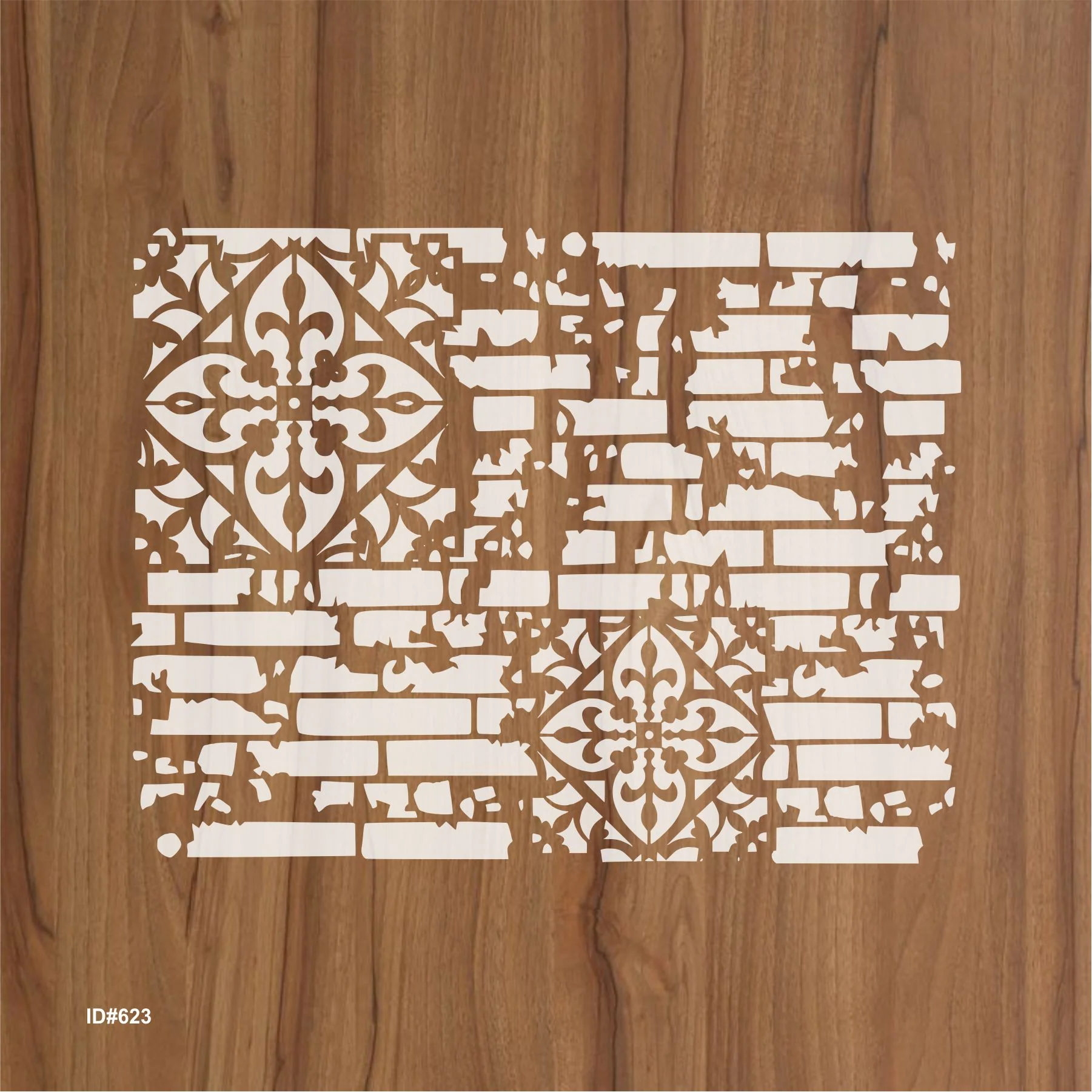 Brick and Damask Stencil Wall Painting Scrapbook Coloring Embossing Album Decorative Paper Card Template ID# 623 - Image 2